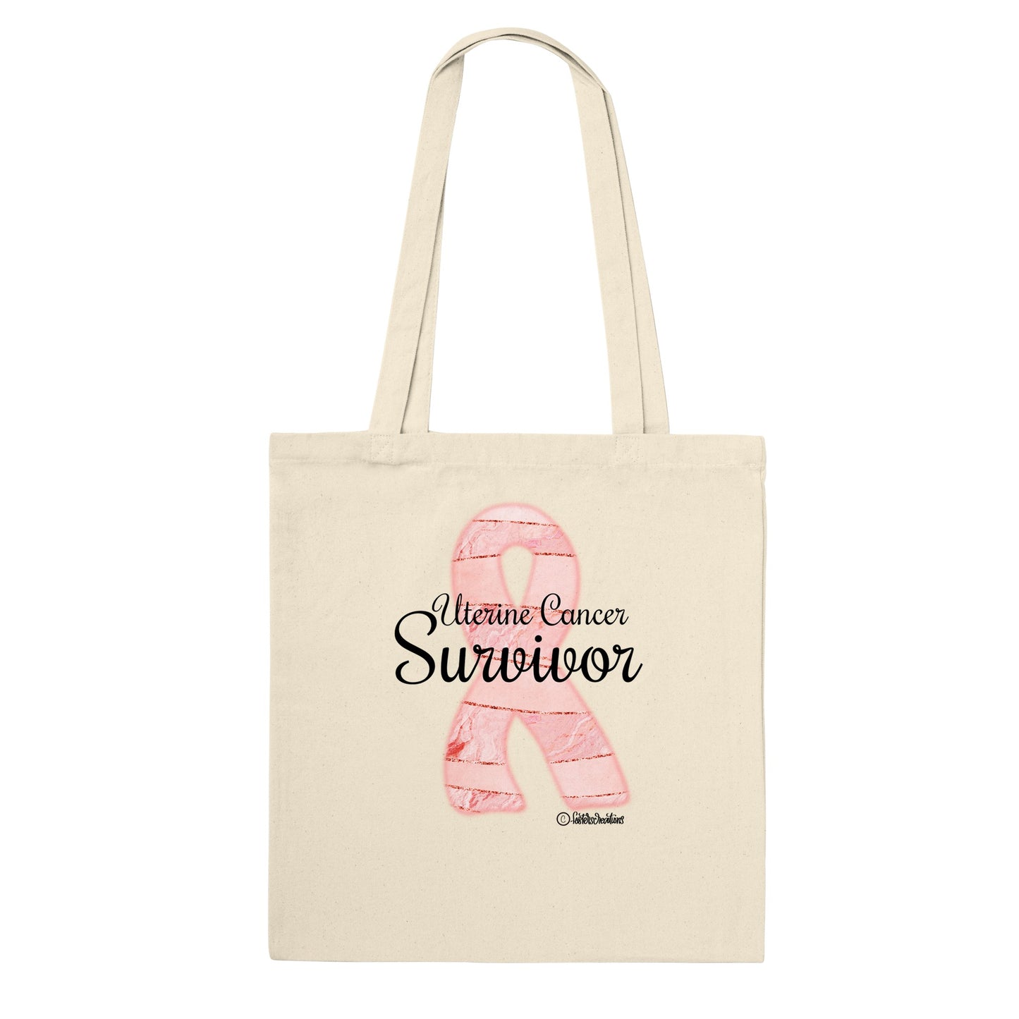 Premium Tote Bag-Uterine Cancer Survivor Ribbon 2