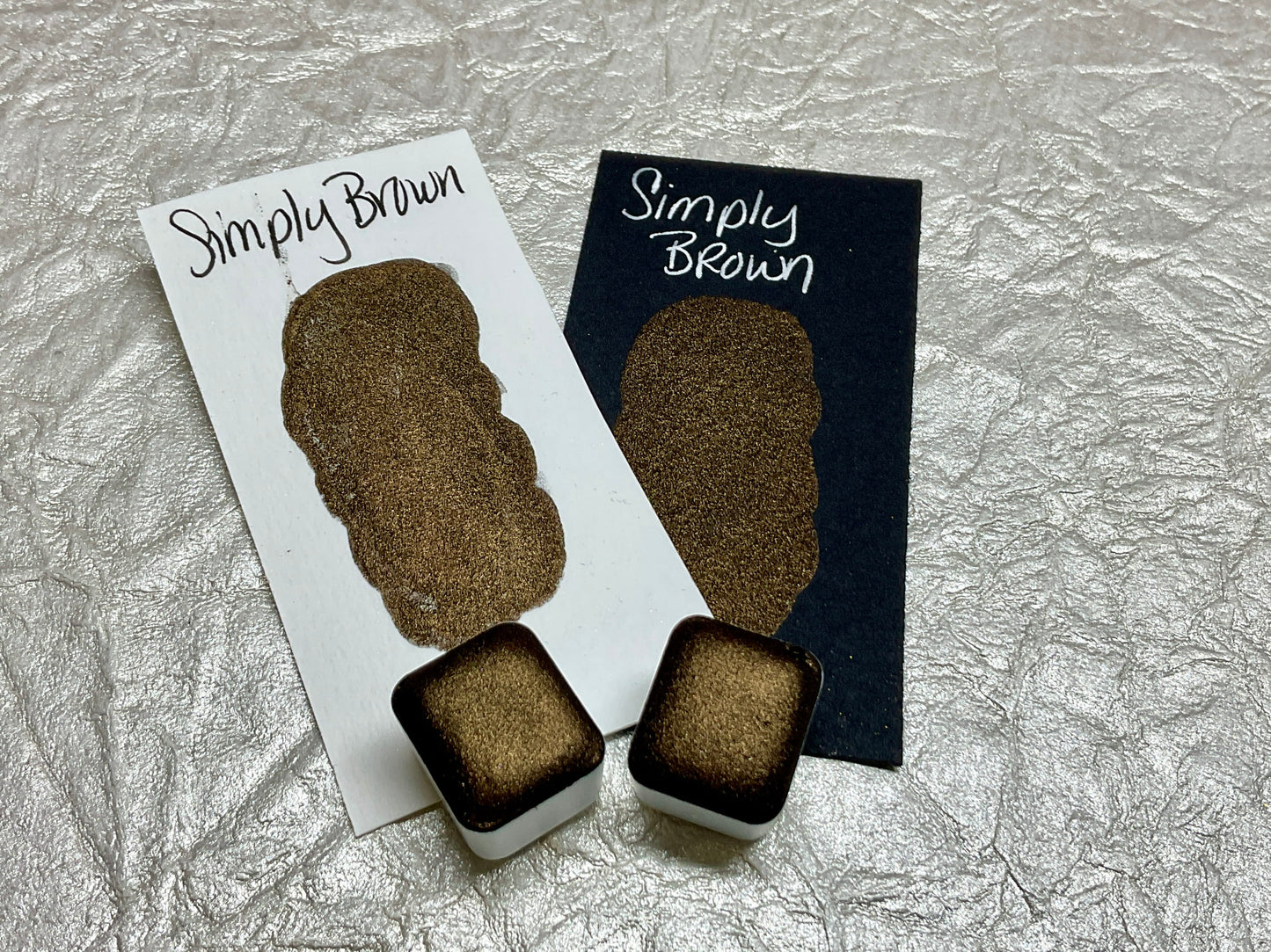 Simply Brown-Handmade Shimmer watercolor paint-half pan