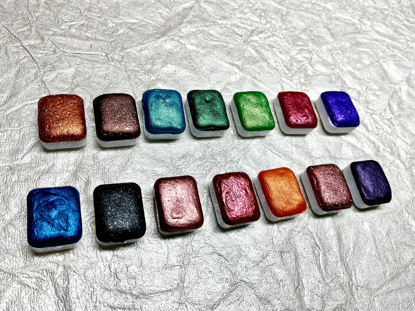 1st Fourteen Collection~Handmade Shimmer watercolor paint-quarter pan