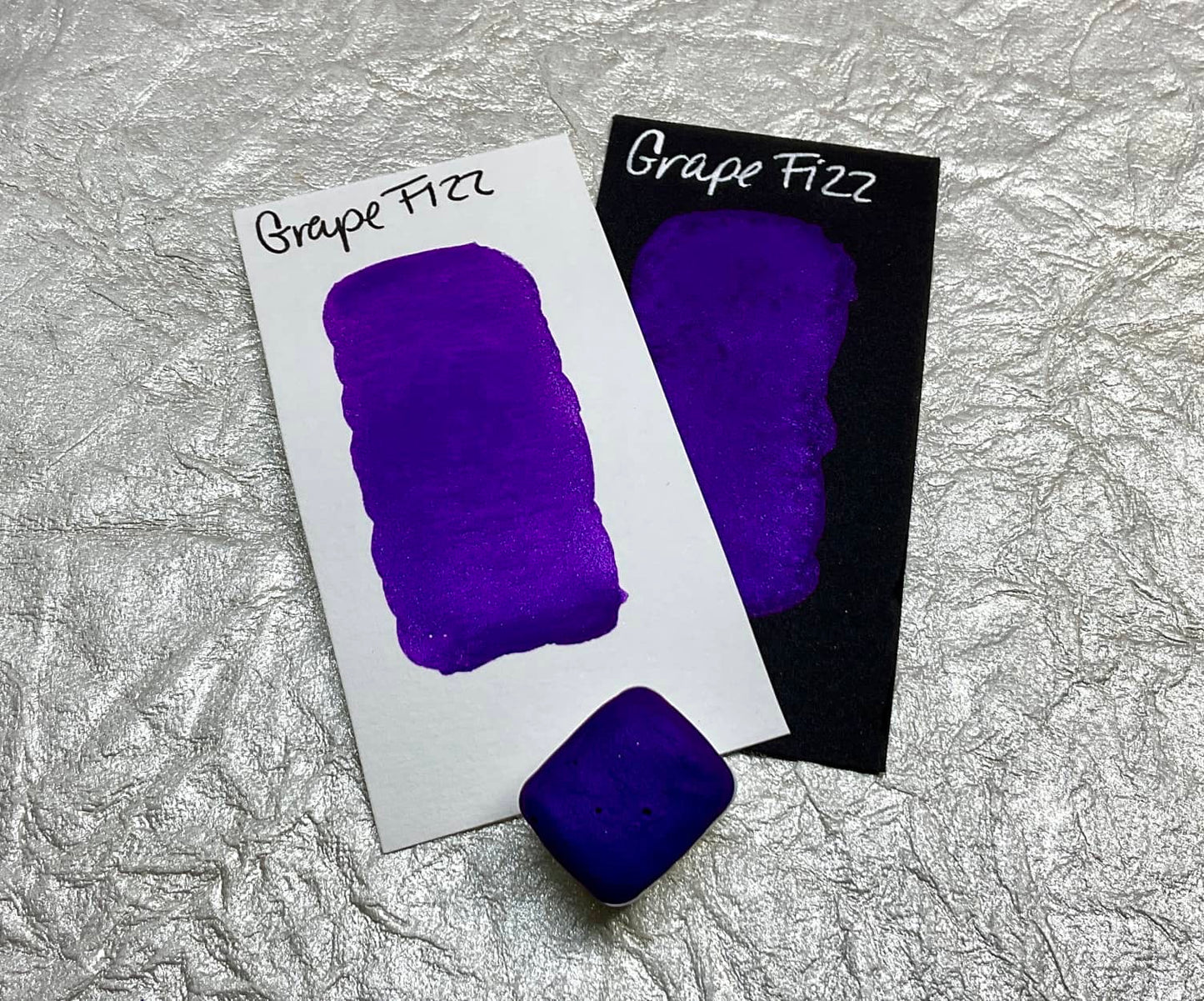 Grape Fizz~Handmade Shimmer watercolor paint-half pan