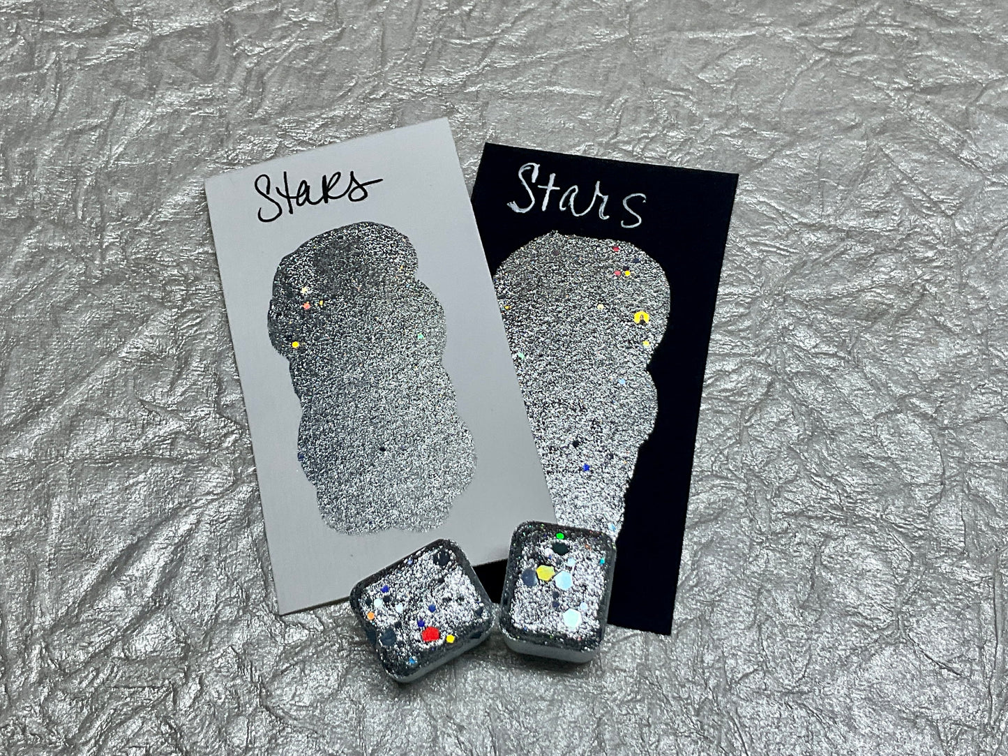 Stars~Handmade Shimmer watercolor paint-half pan