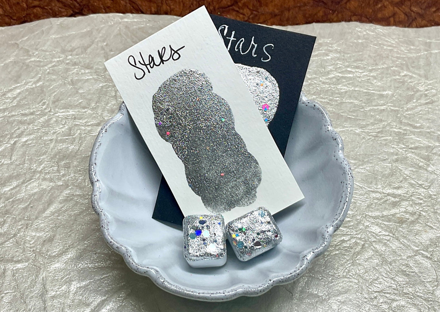 Stars~Handmade Shimmer watercolor paint-half pan