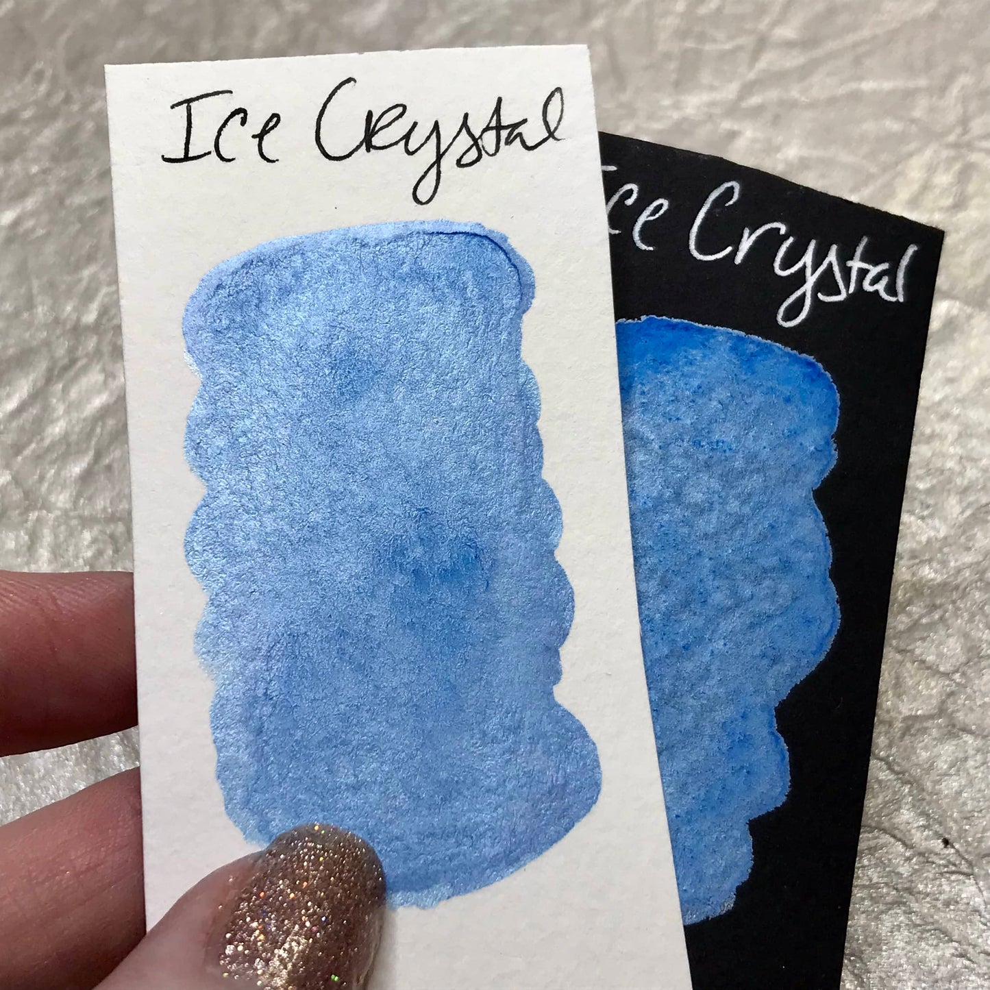 Ice Crystal~Handmade Shimmer watercolor paint-half pan