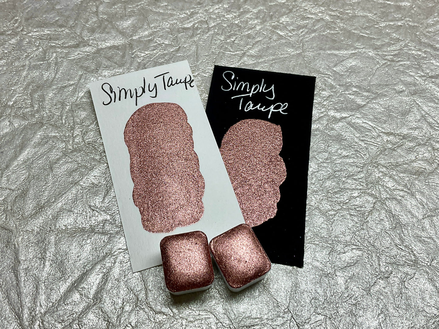 Simply Taupe-Handmade Shimmer watercolor paint-half pan