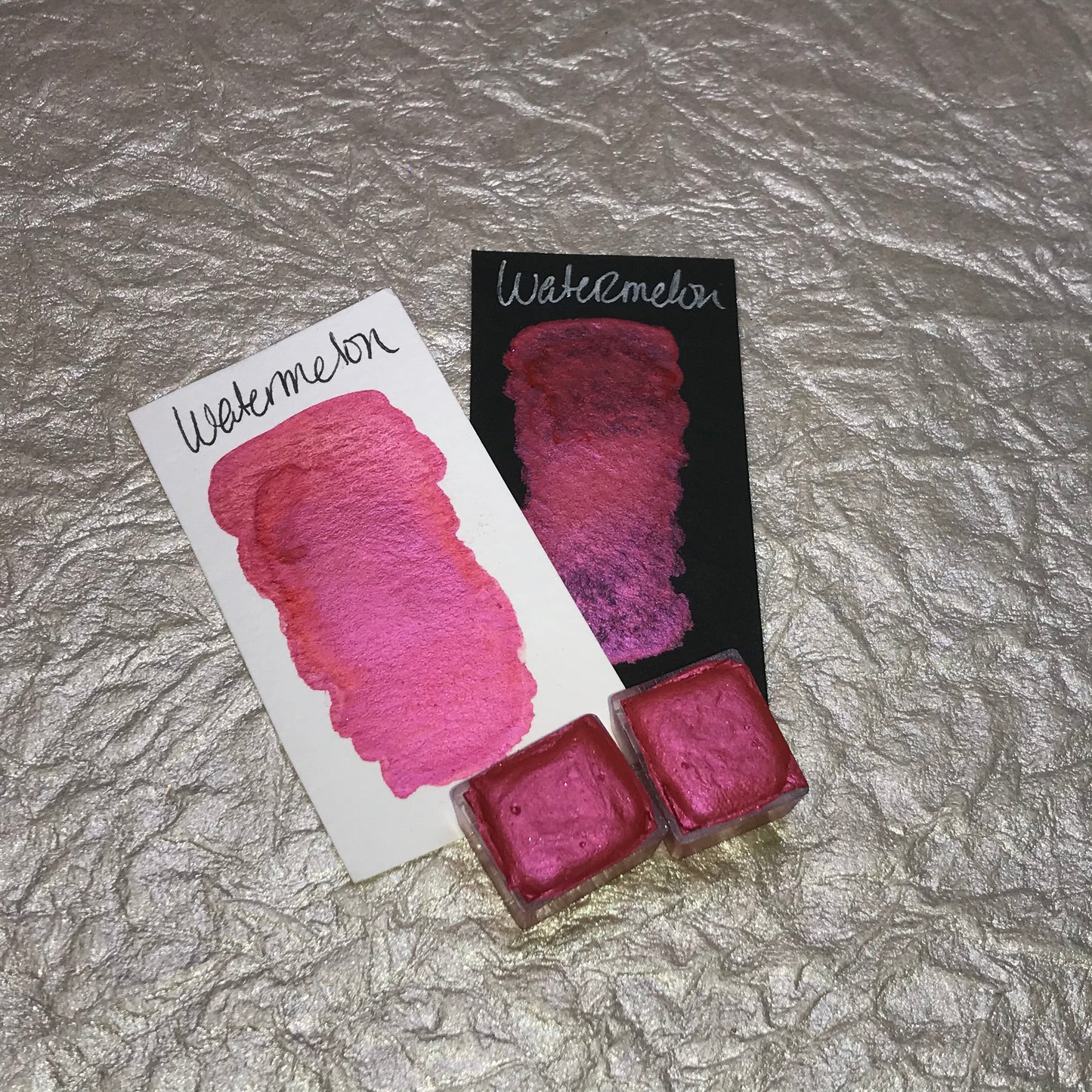 Watermelon -Handmade Shimmer watercolor paint-half pan