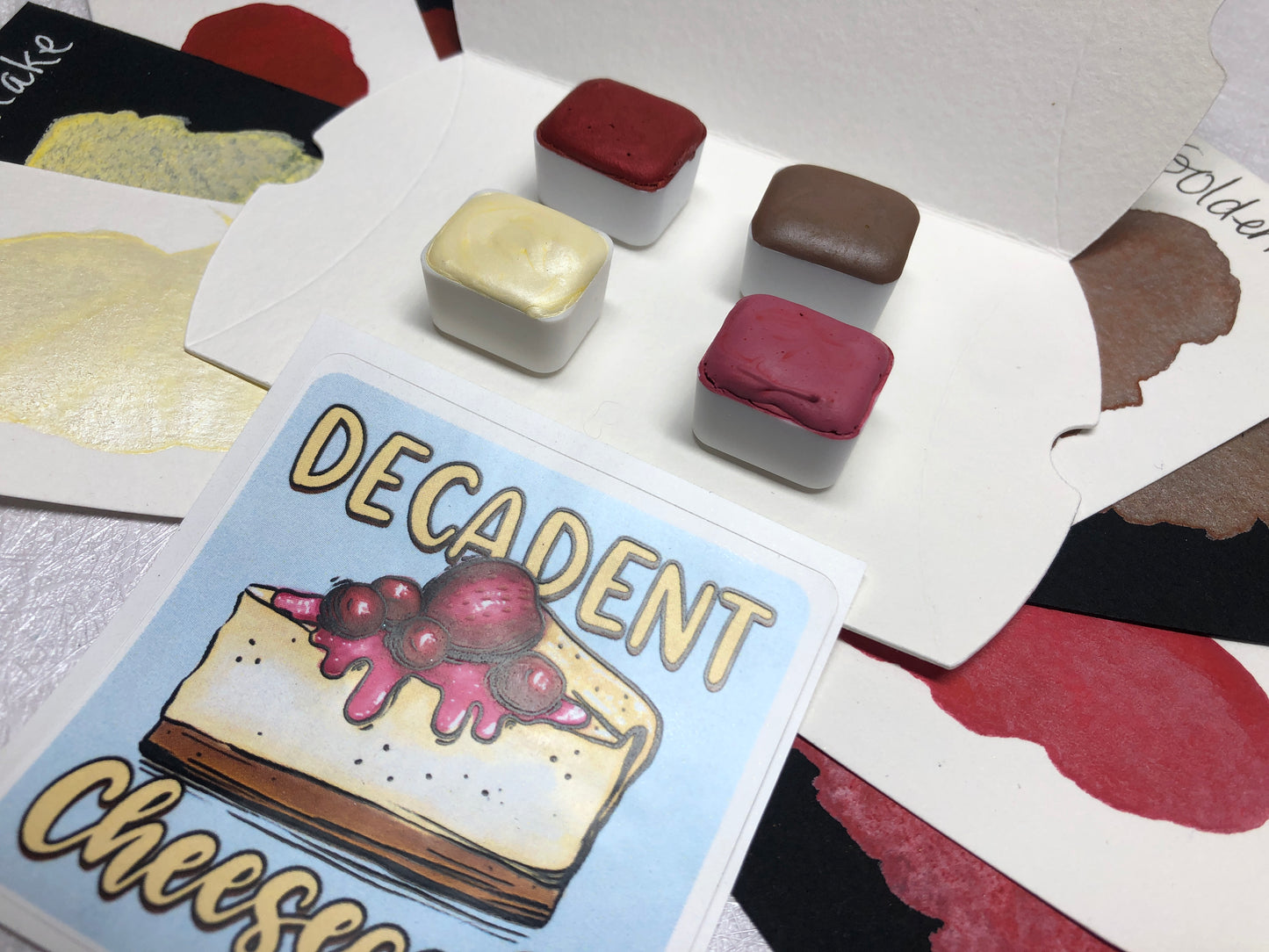 Decadent Cheesecake collection-FC-Paints- Handmade Shimmer watercolor