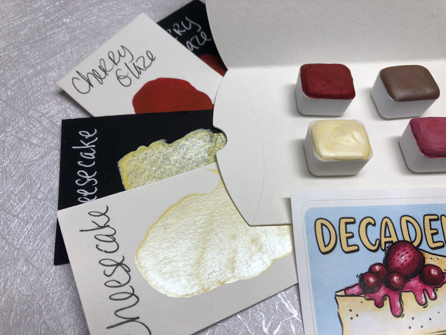 Decadent Cheesecake collection-FC-Paints- Handmade Shimmer watercolor