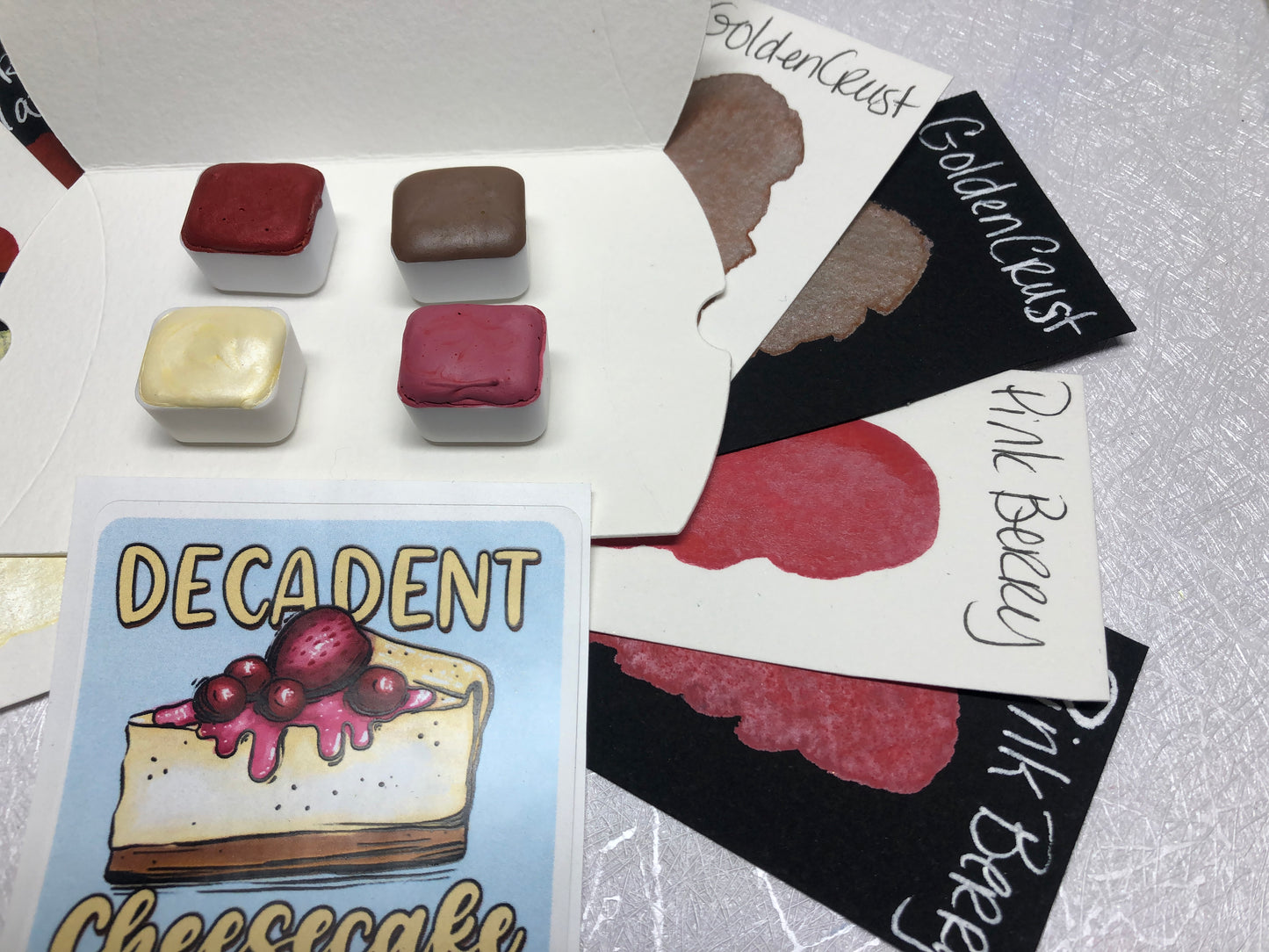 Decadent Cheesecake collection-FC-Paints- Handmade Shimmer watercolor