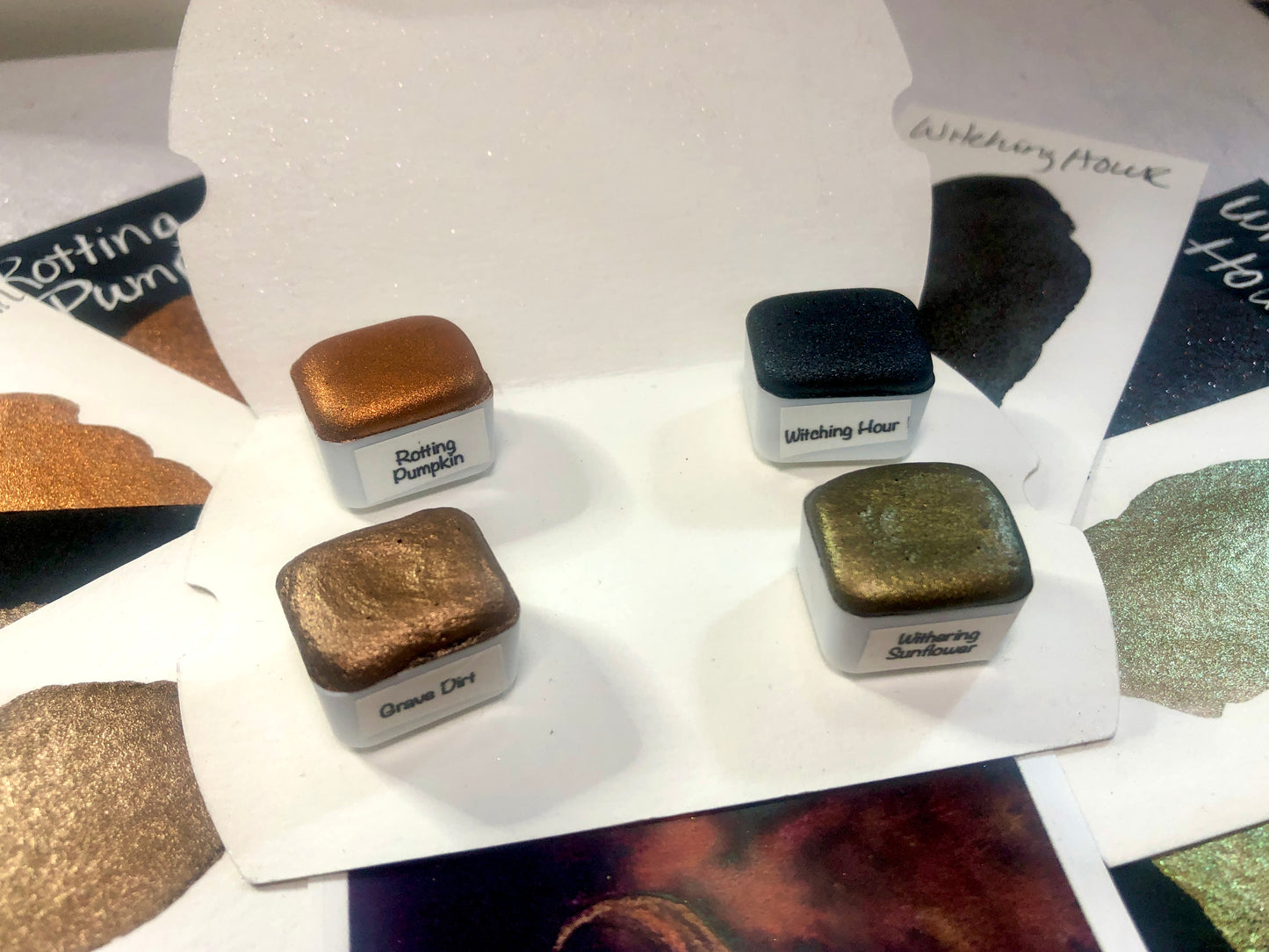 Haunted Garden 3 Collection ~ Handmade shimmer watercolor paint-half pan