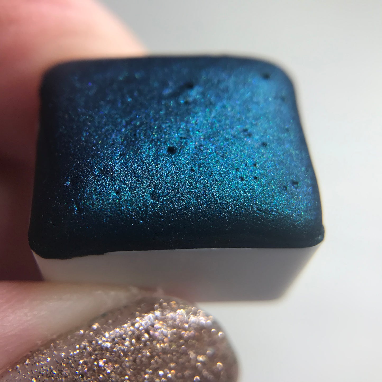 Blue Moon-Handmade Shimmer watercolor paint-half pan