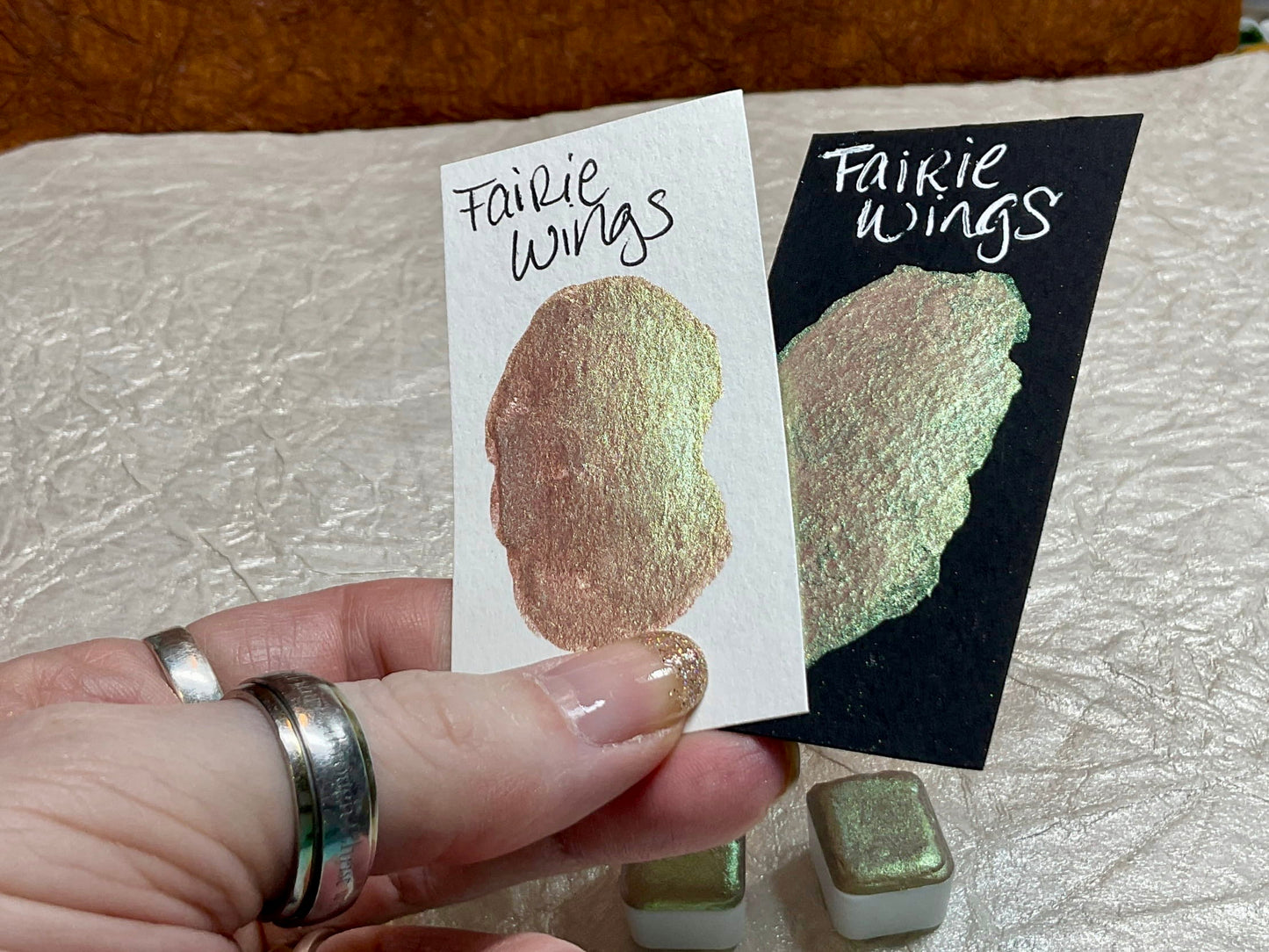 Fairie Wings-Handmade Shimmer watercolor paint-half pan