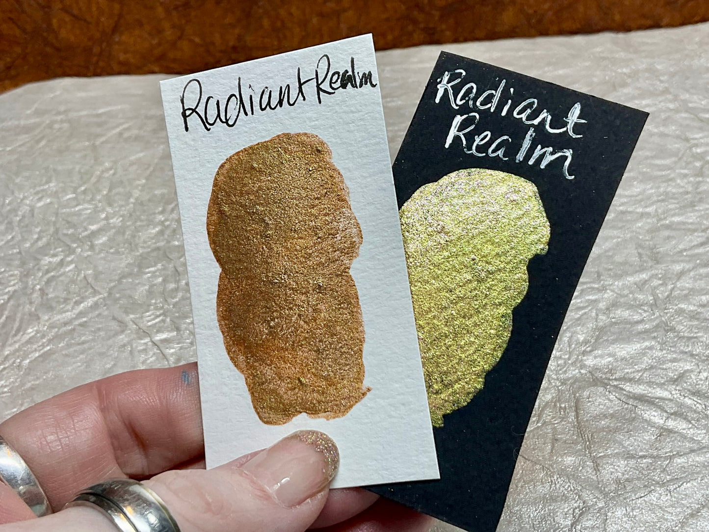 Radiant Realm-Handmade Shimmer watercolor paint-half pan