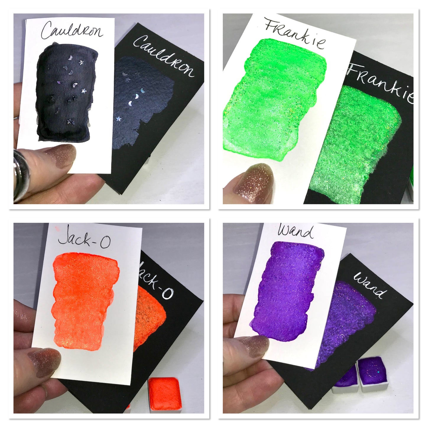 Happy Haunting Collection~Handmade Shimmer watercolor paint-half pan