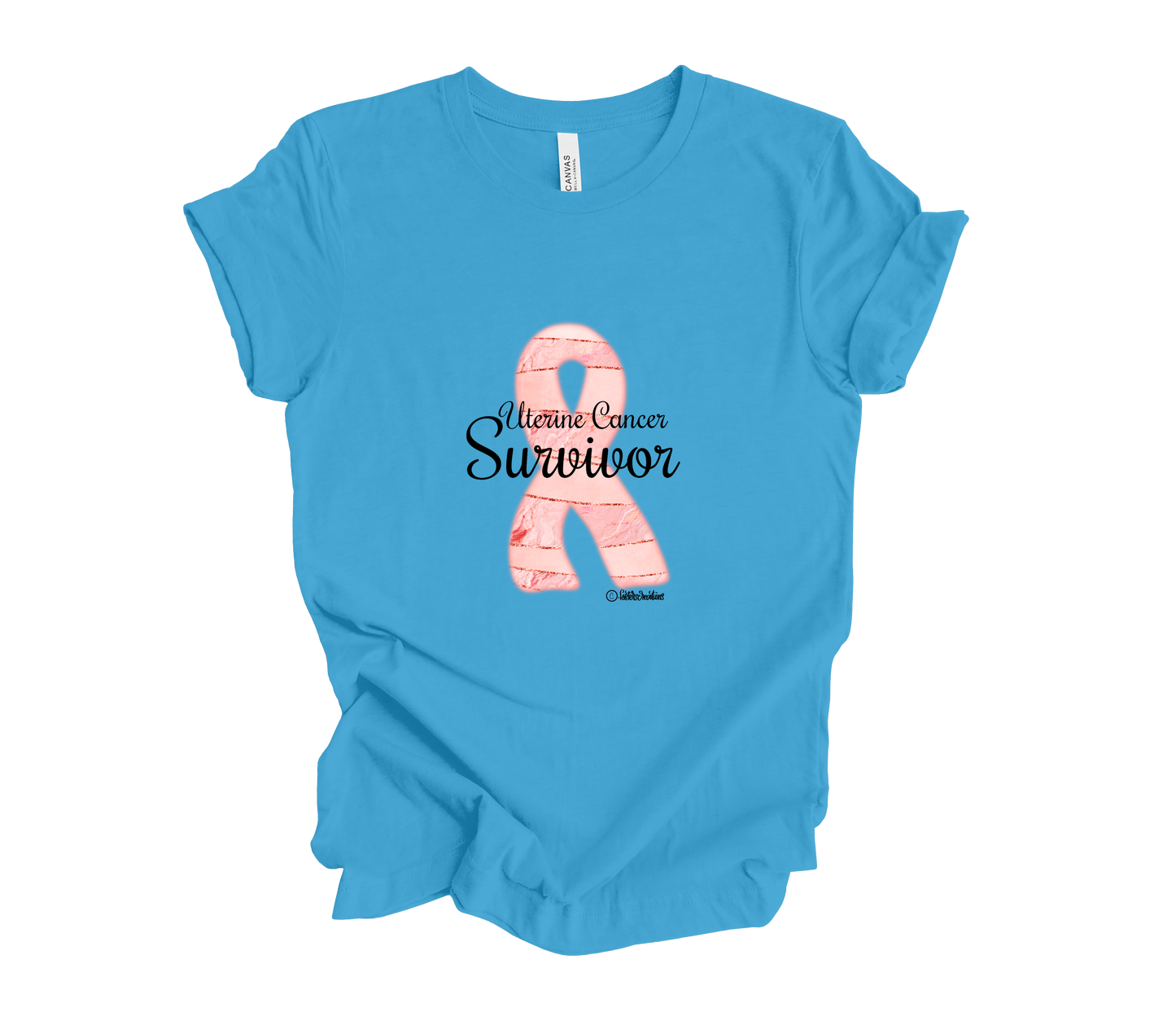 Unisex t-shirt-Uterine Cancer Survivor Ribbon 2 Plus Size