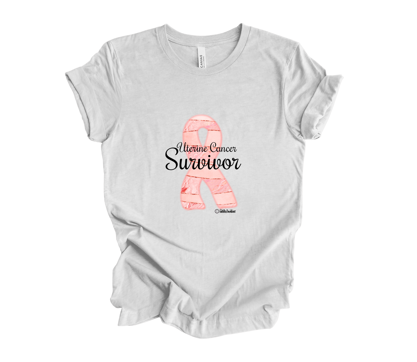 Unisex t-shirt-Uterine Cancer Survivor Ribbon 2 Plus Size