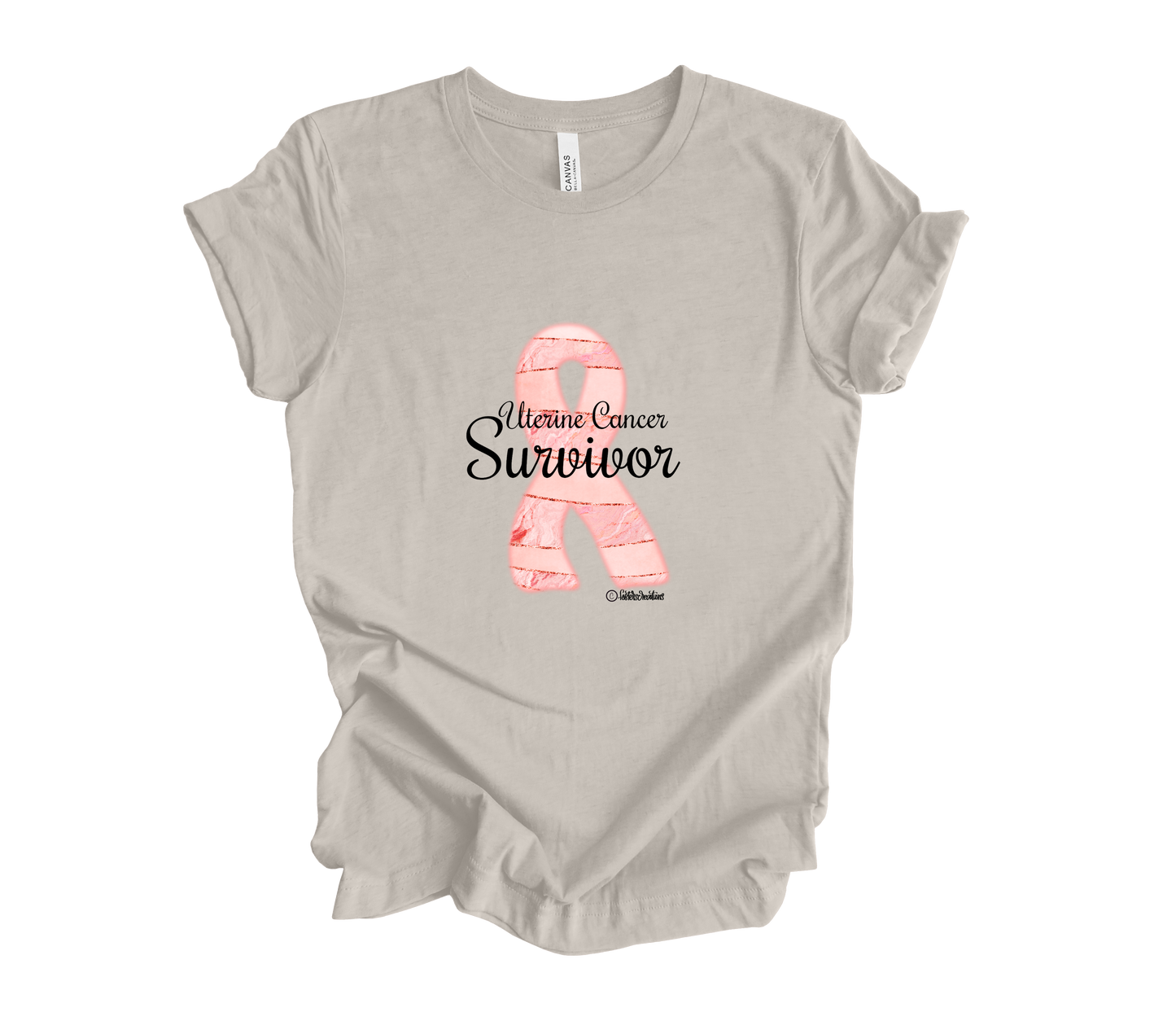 Unisex t-shirt-Uterine Cancer Survivor Ribbon 2 Plus Size