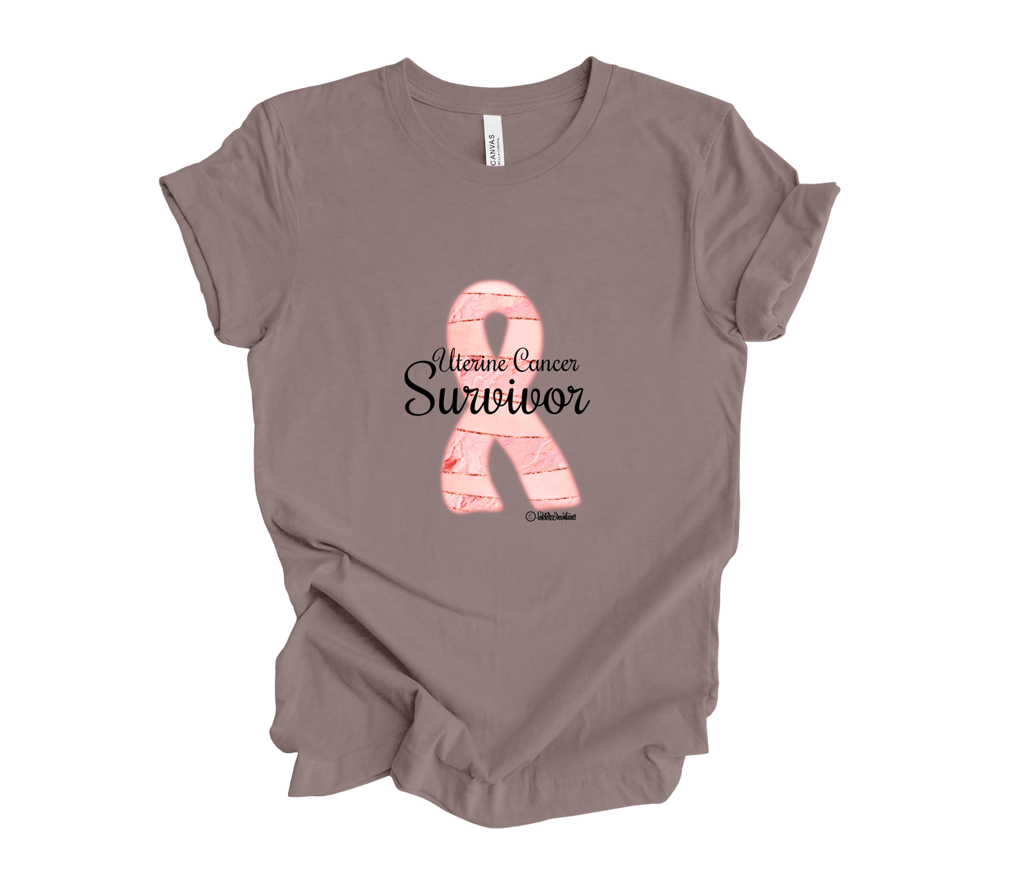 Unisex t-shirt-Uterine Cancer Survivor Ribbon 2 Plus Size