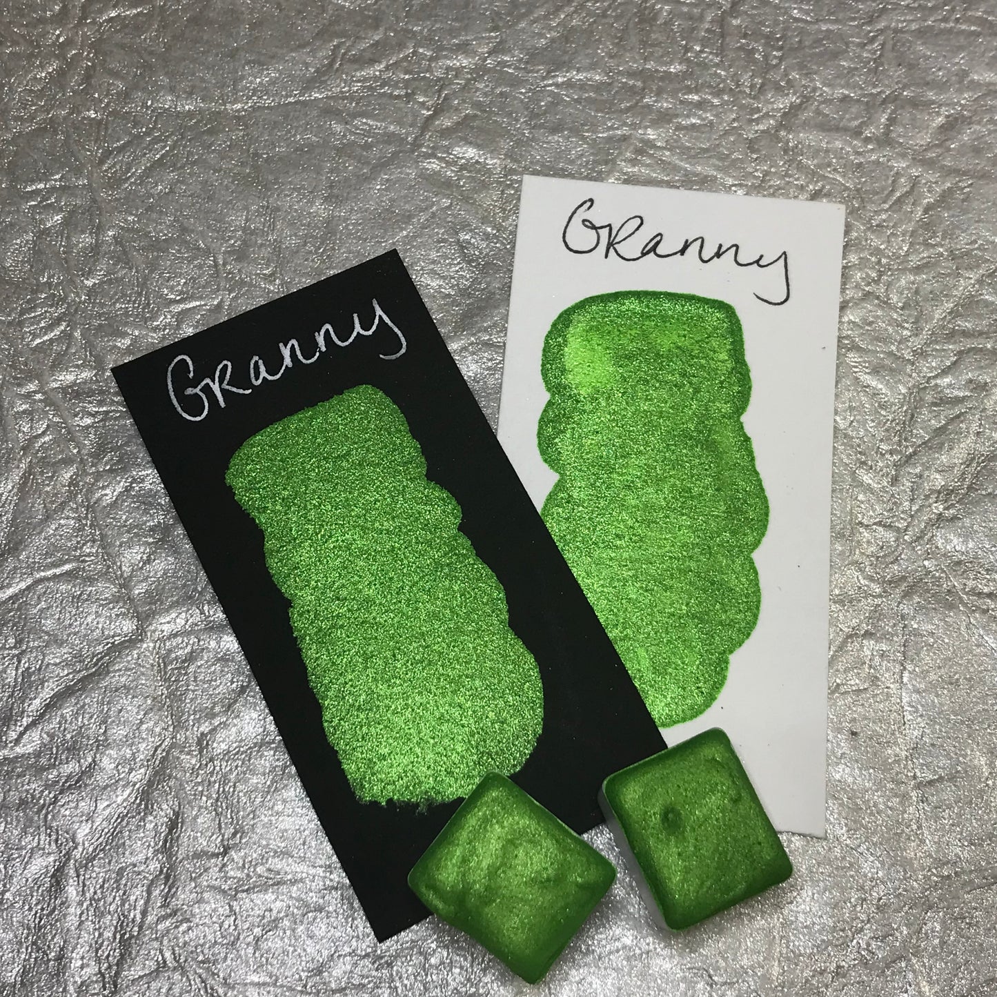 Granny~Handmade Shimmer watercolor paint-half pan