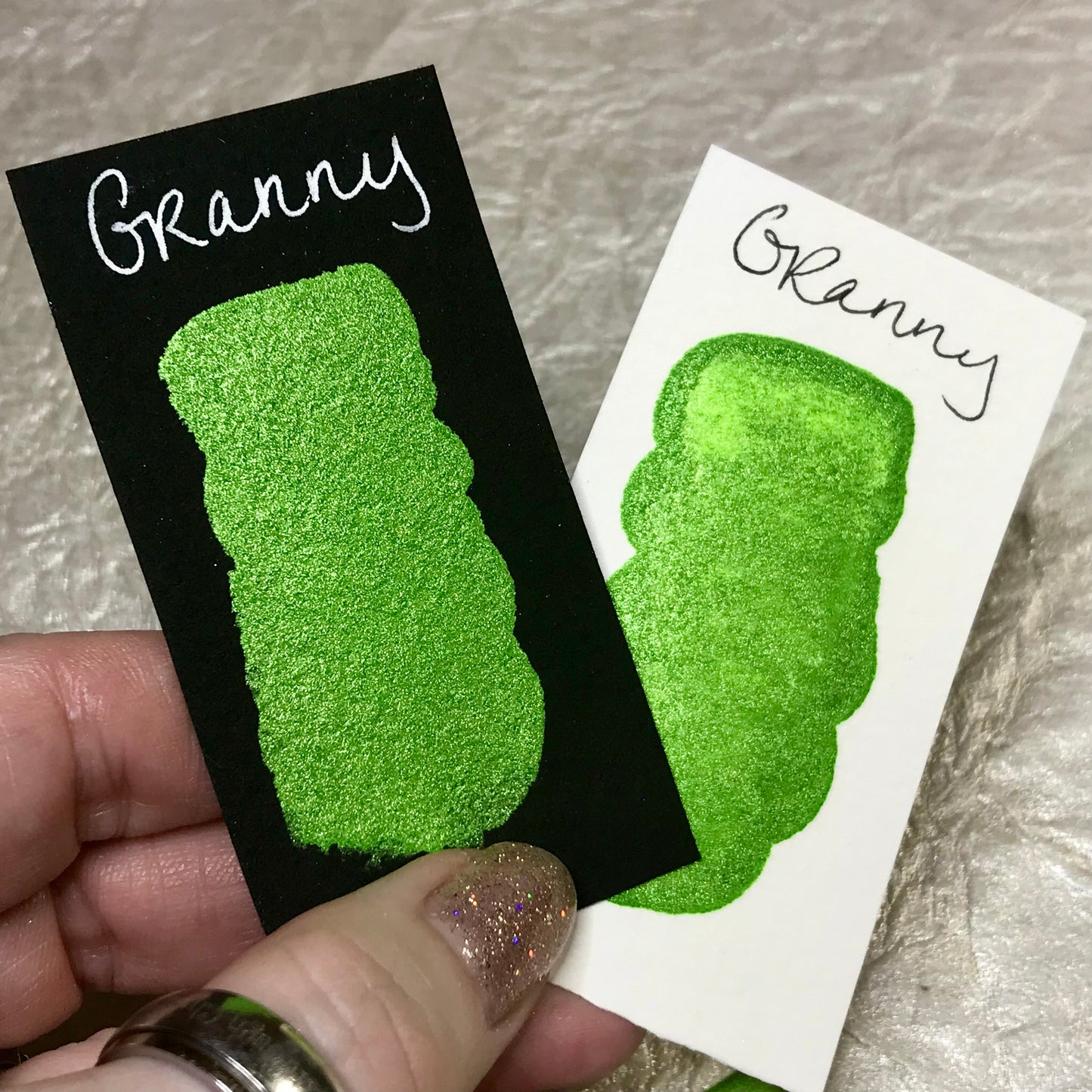 Granny~Handmade Shimmer watercolor paint-half pan