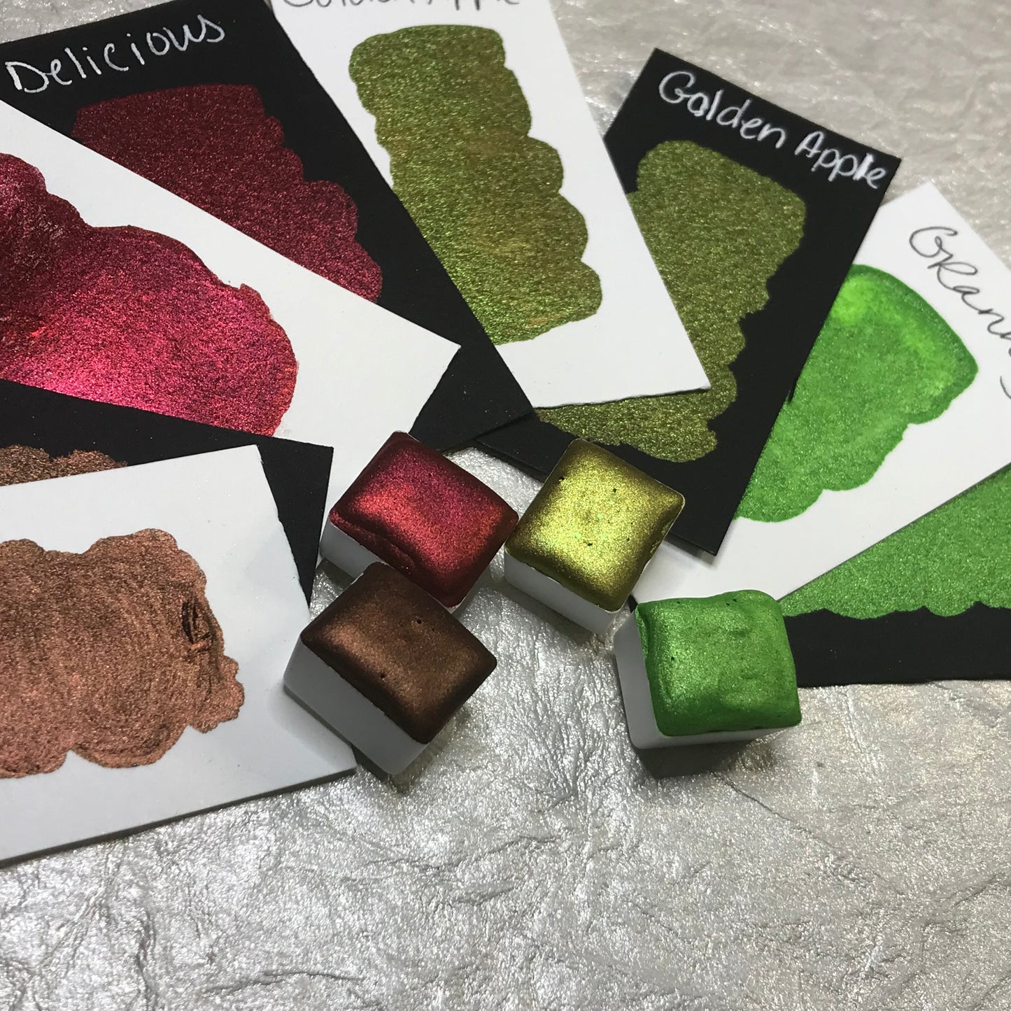 Apple Harvest Collection~Handmade Shimmer watercolor paint-half pan