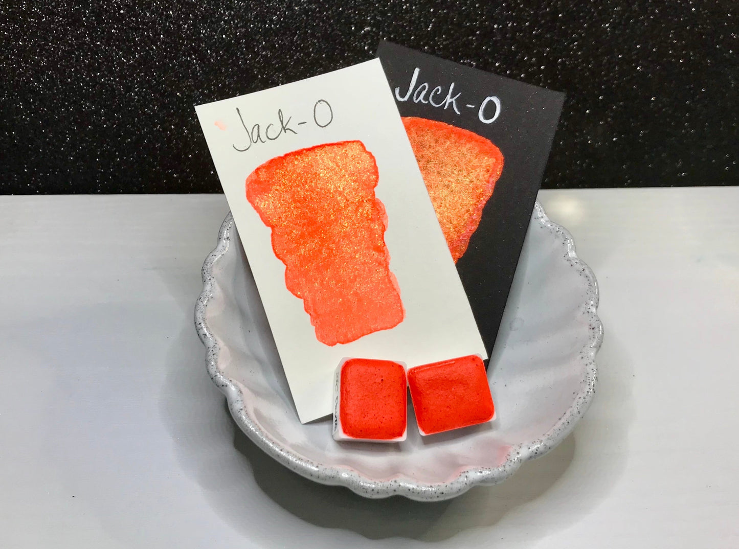 Jack-O shimmer watercolor paint half pan