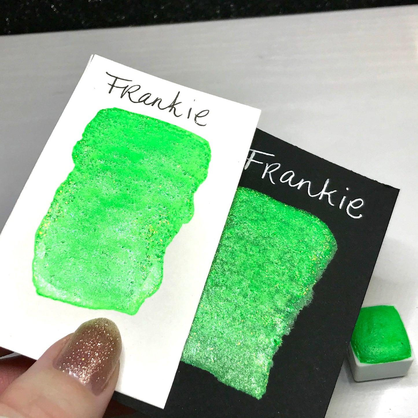 Frankie~Handmade Shimmer watercolor paint-half pan