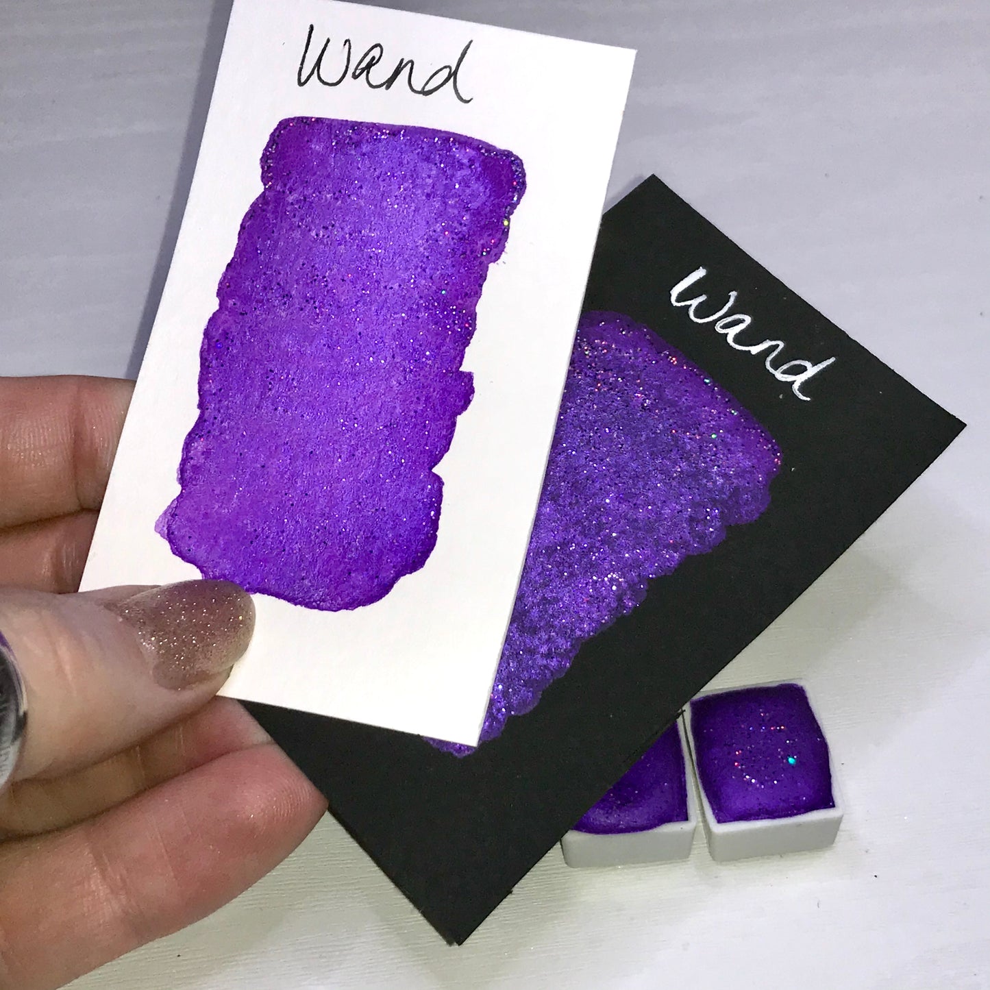 Wand ~Handmade Shimmer watercolor paint-half pan