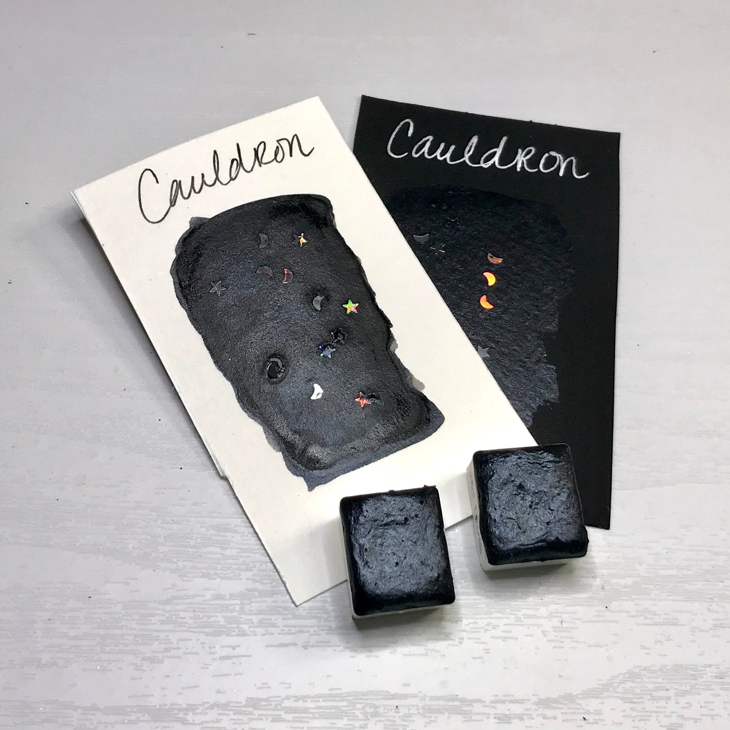 Cauldron ~Handmade Shimmer watercolor paint-half pan