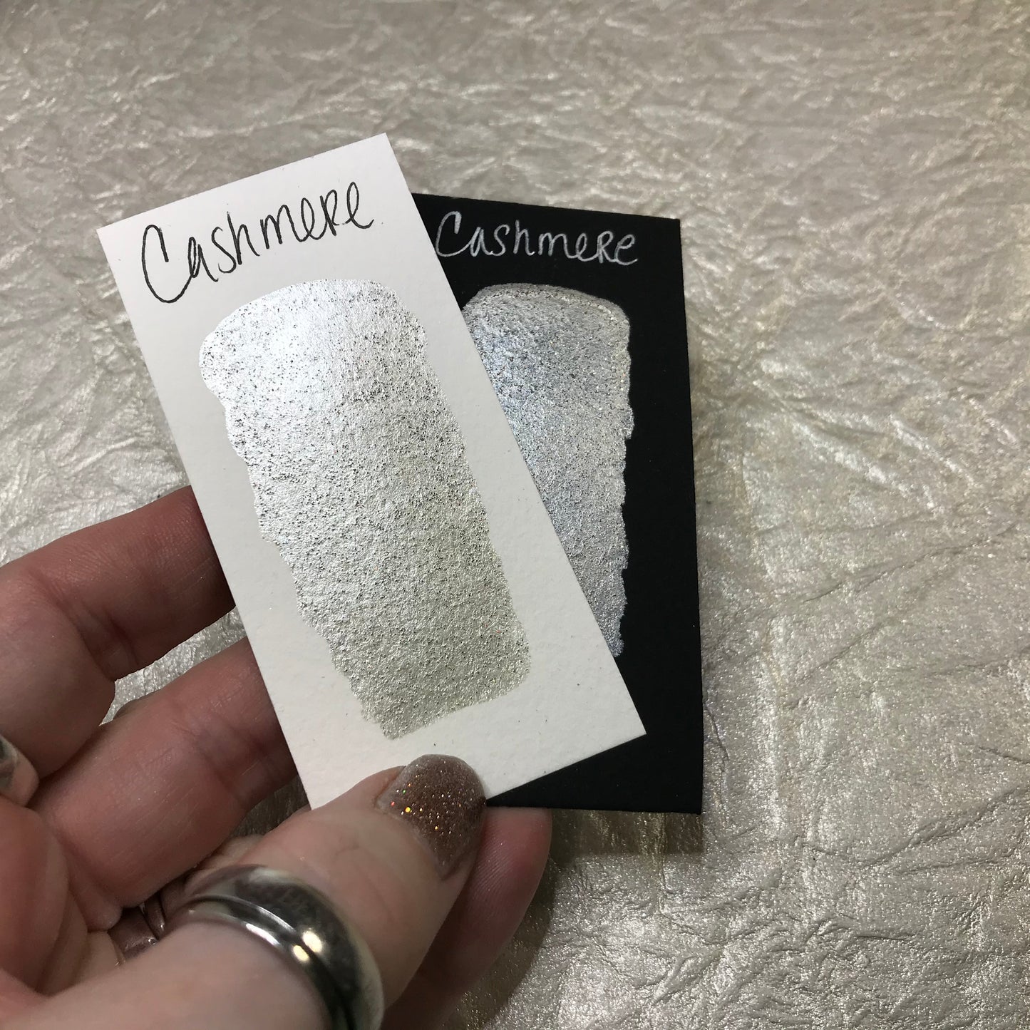 Cashmere ~Handmade Shimmer watercolor paint-half pan