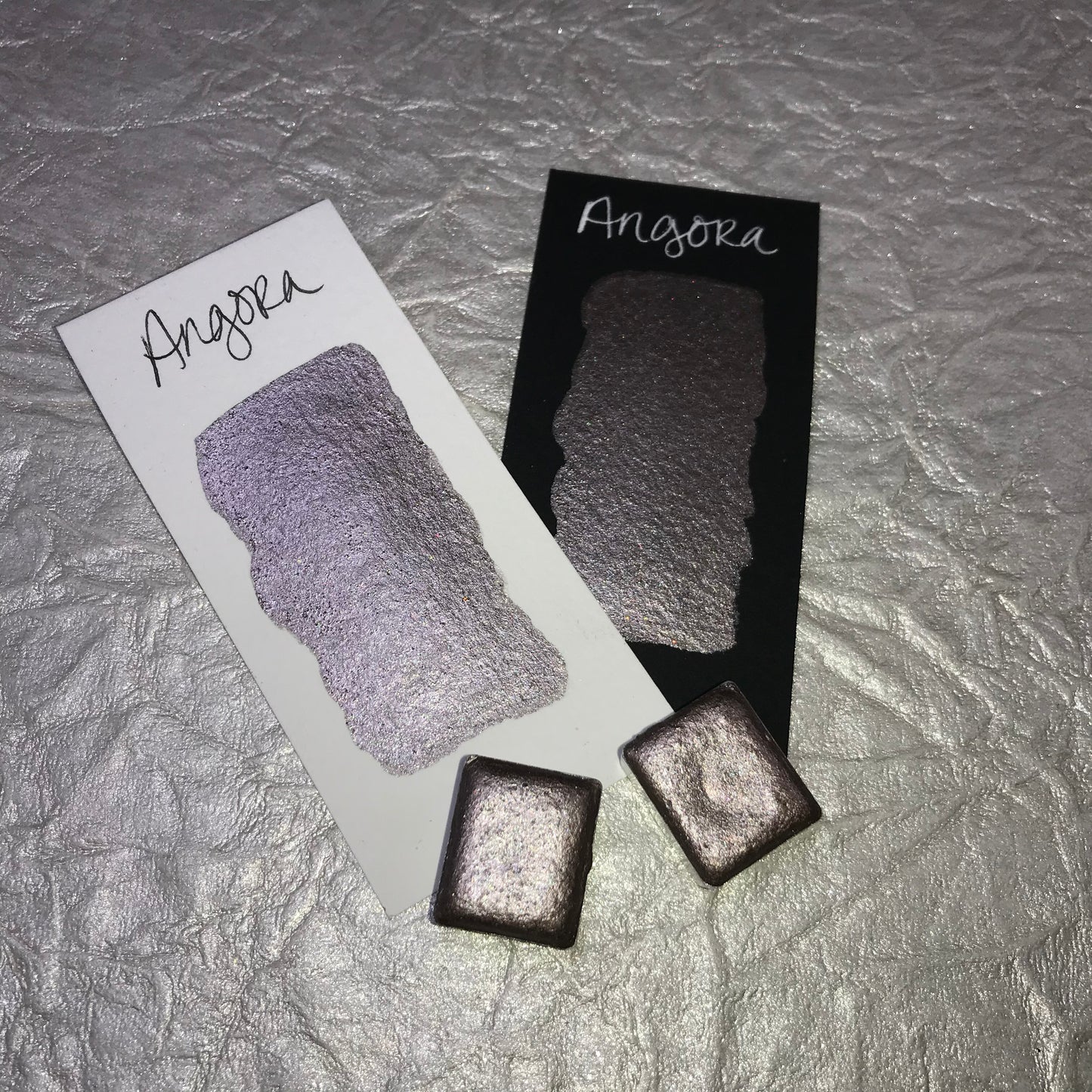 Angora ~Handmade Shimmer watercolor paint-half pan