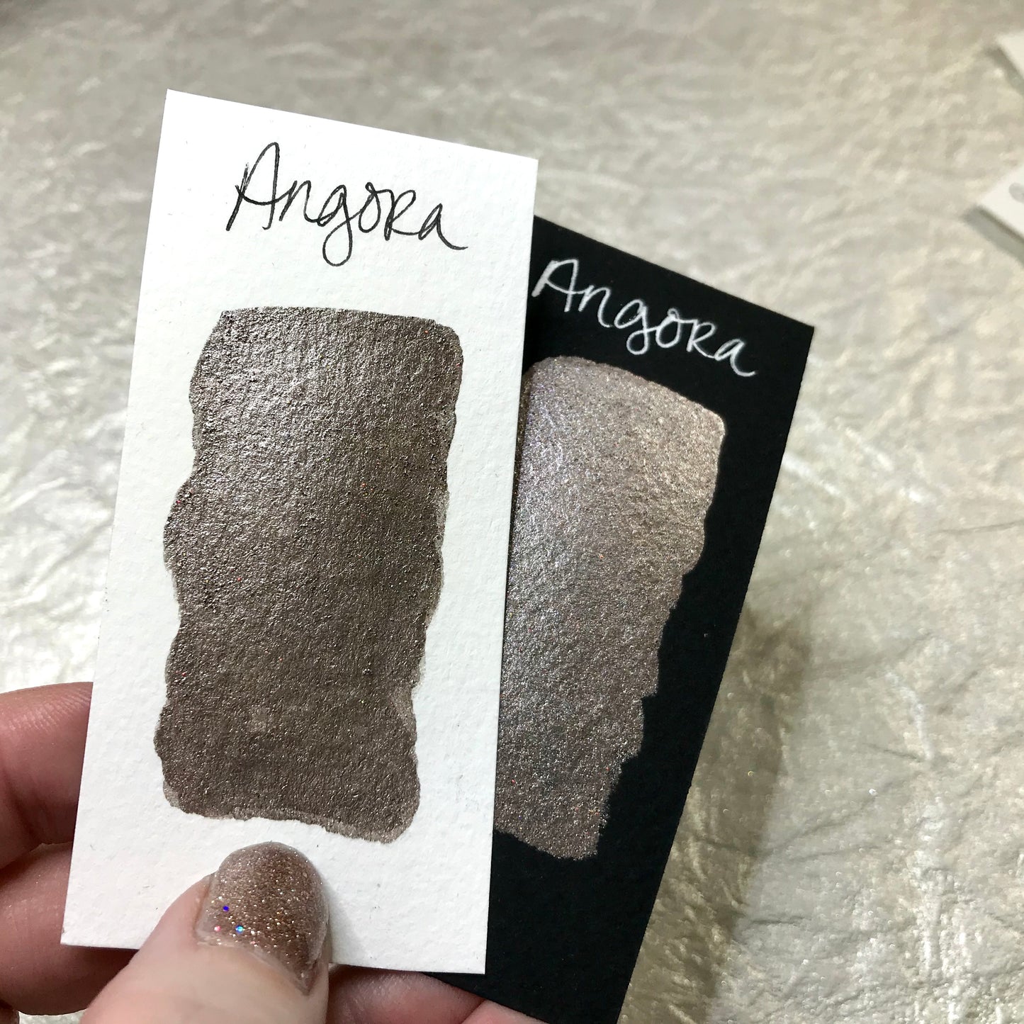 Angora ~Handmade Shimmer watercolor paint-half pan