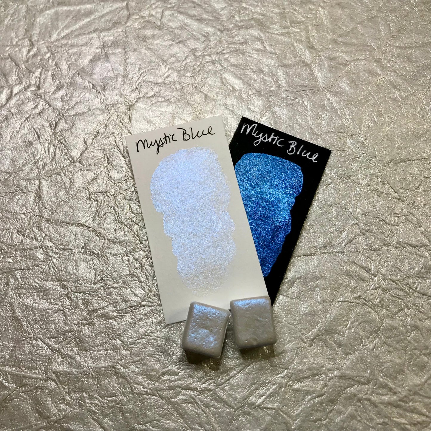 Mystic Blue~Handmade Shimmer watercolor paint-half pan