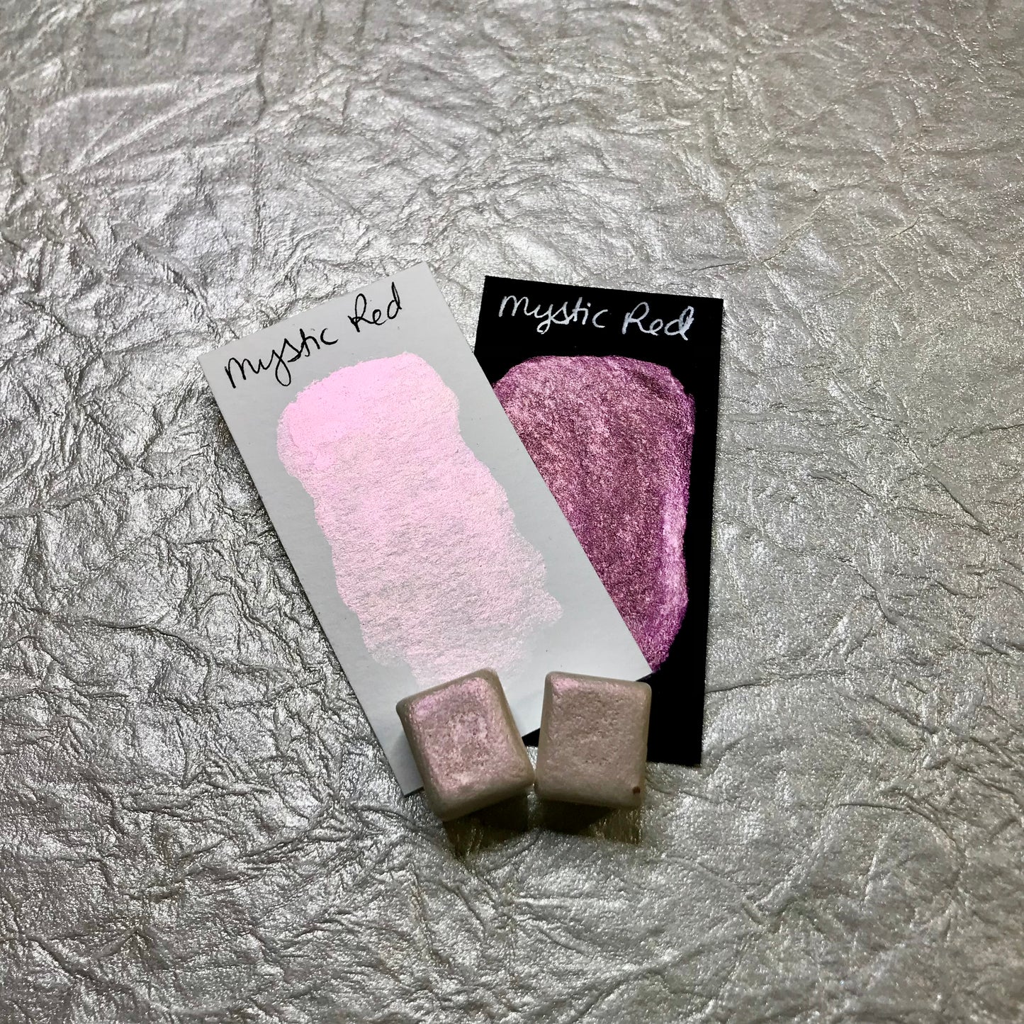 Mystic Red~Handmade Shimmer watercolor paint-half pan