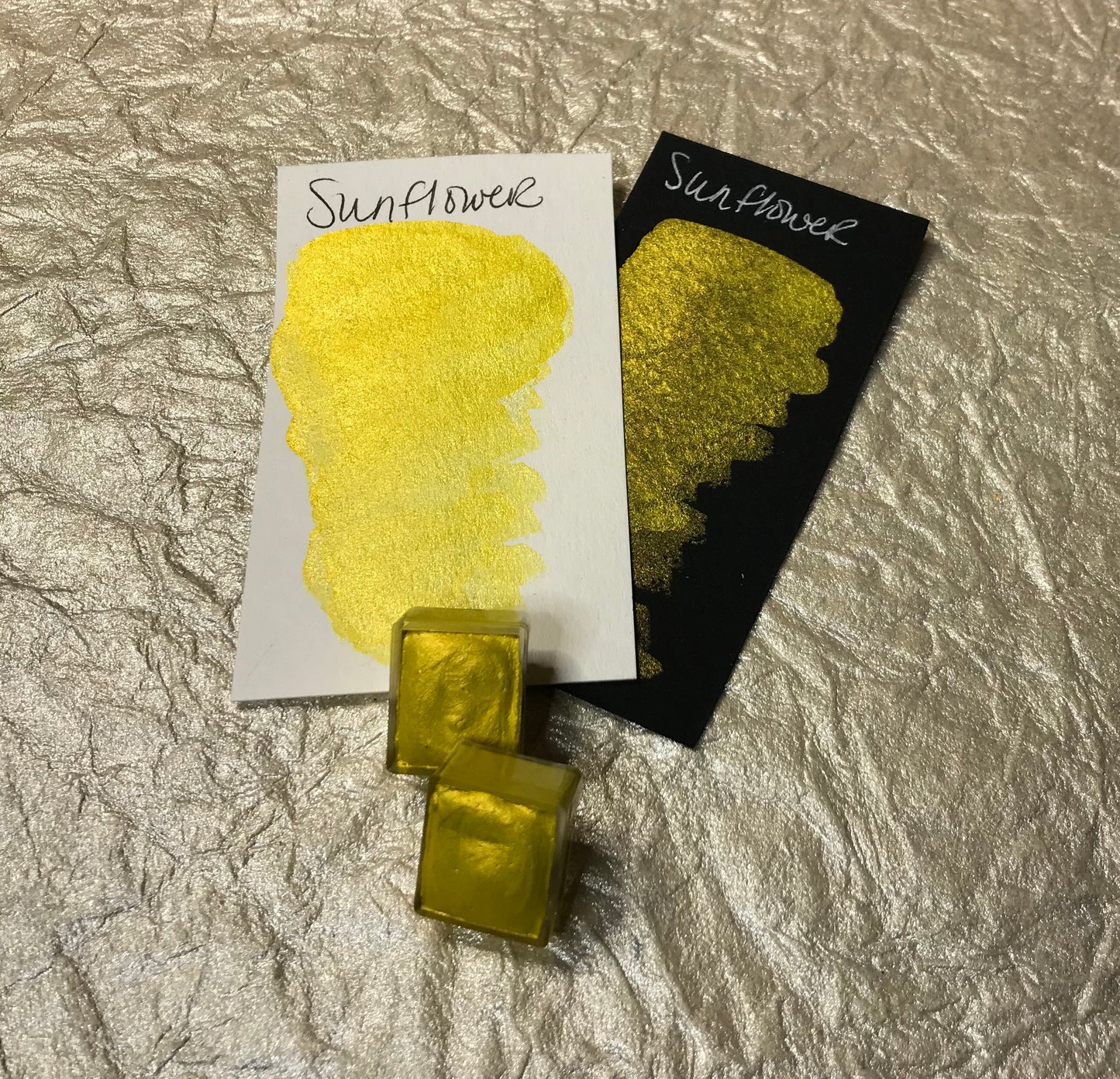 Sunflower ~Handmade Shimmer watercolor paint-half pan