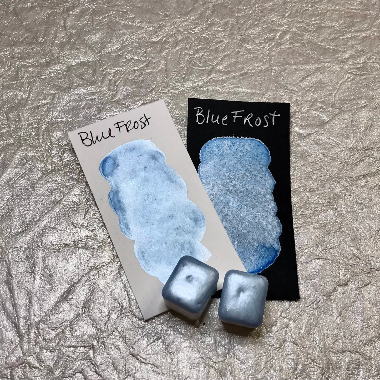 Blue Frost~Handmade Shimmer watercolor paint-half pan