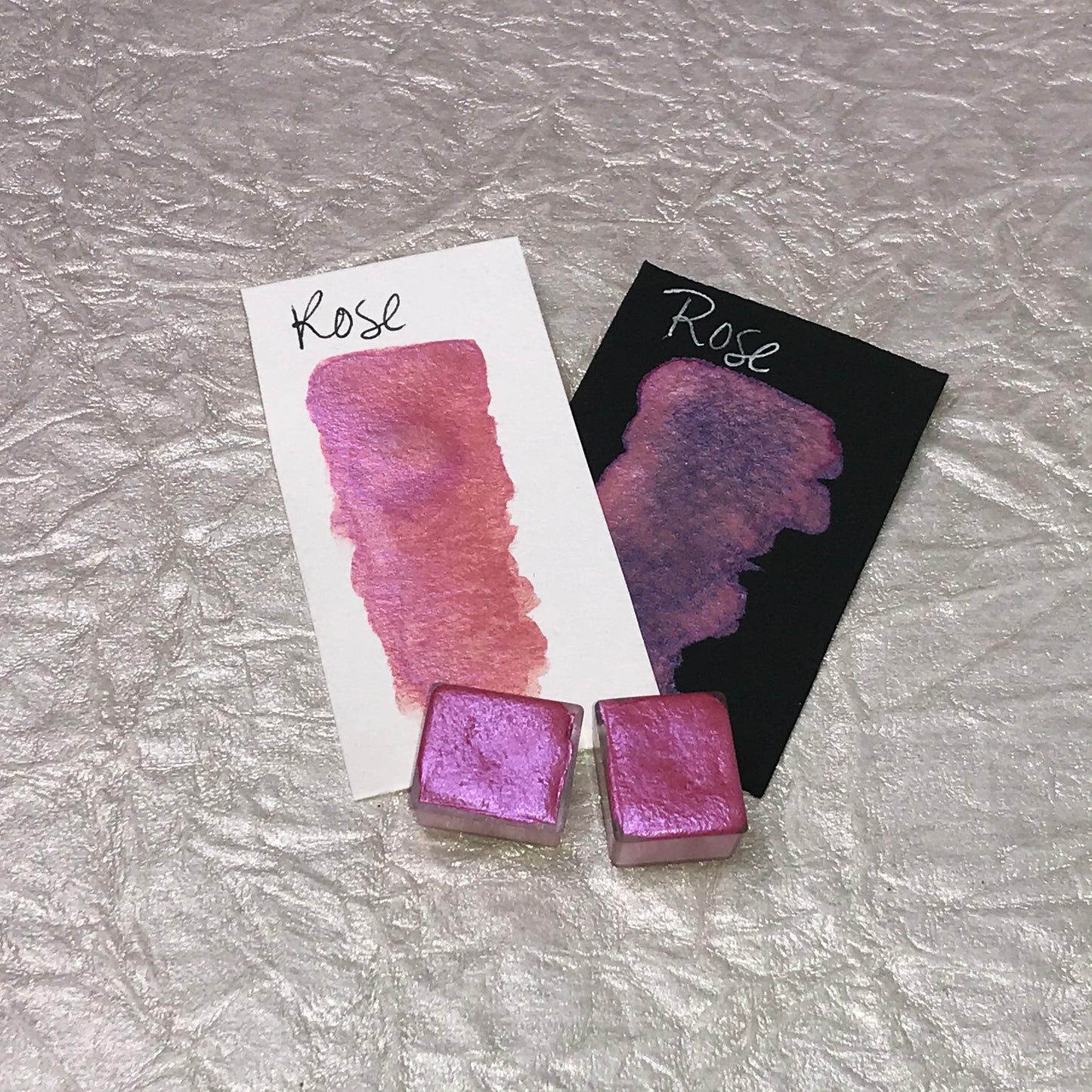 Rose ~Handmade Shimmer watercolor paint-half pan
