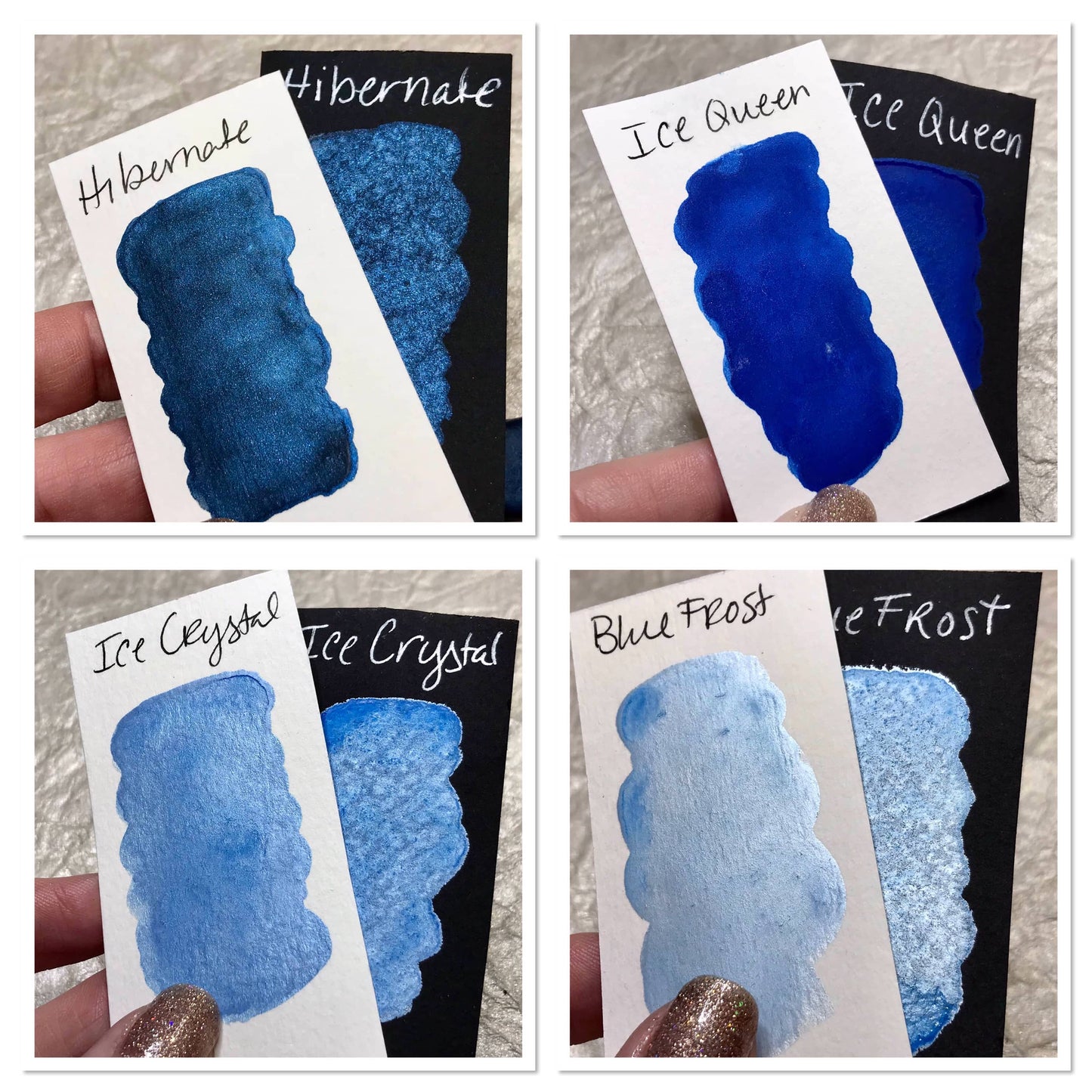 Moody Blues Collection~Handmade Shimmer watercolor paint-half pan