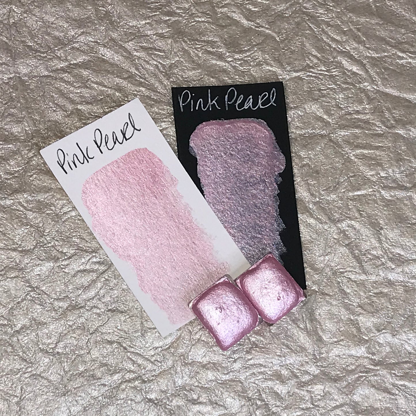 Pink Pearl ~Handmade Shimmer watercolor paint-half pan