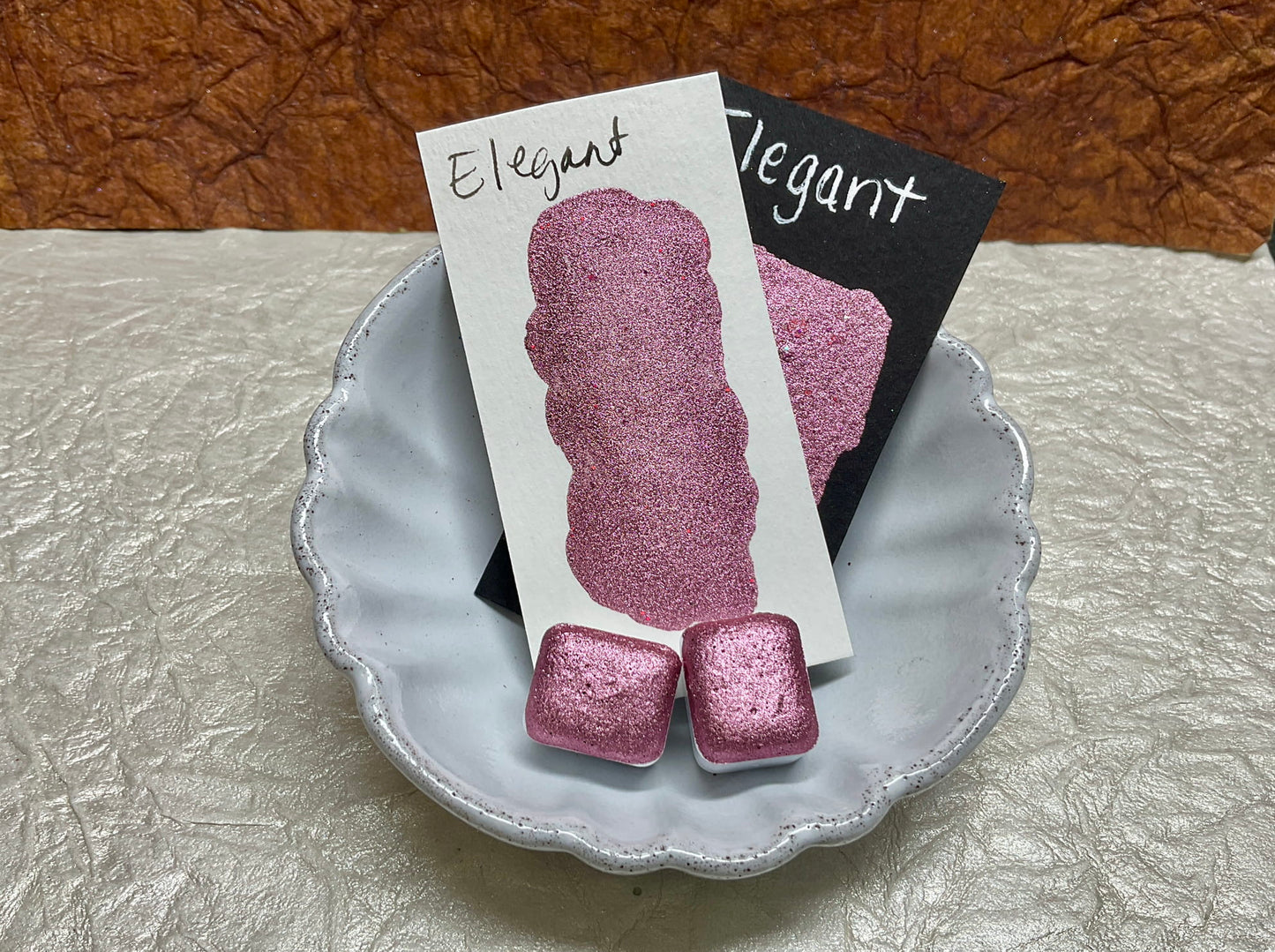 Elegant~Handmade Shimmer watercolor paint-half pan