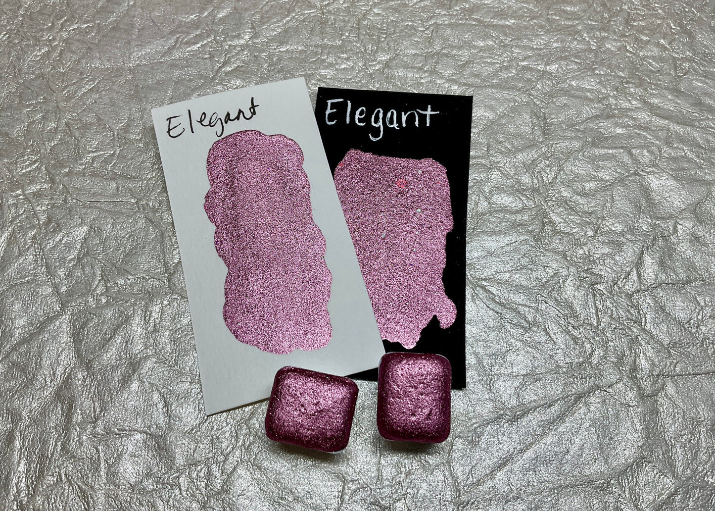 Elegant~Handmade Shimmer watercolor paint-half pan