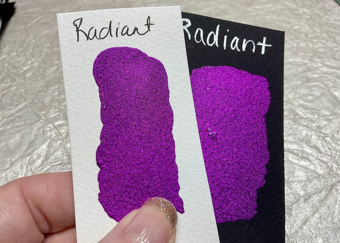 Radiant ~Handmade Shimmer watercolor paint-half pan