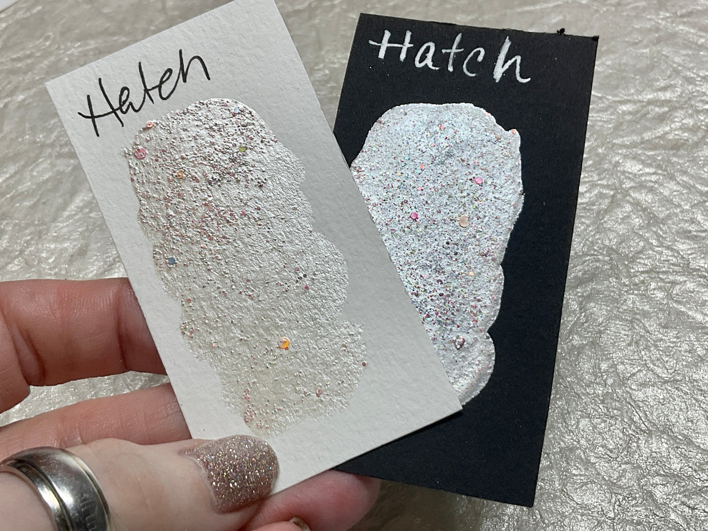 Hatch ~Handmade Shimmer watercolor paint-half pan