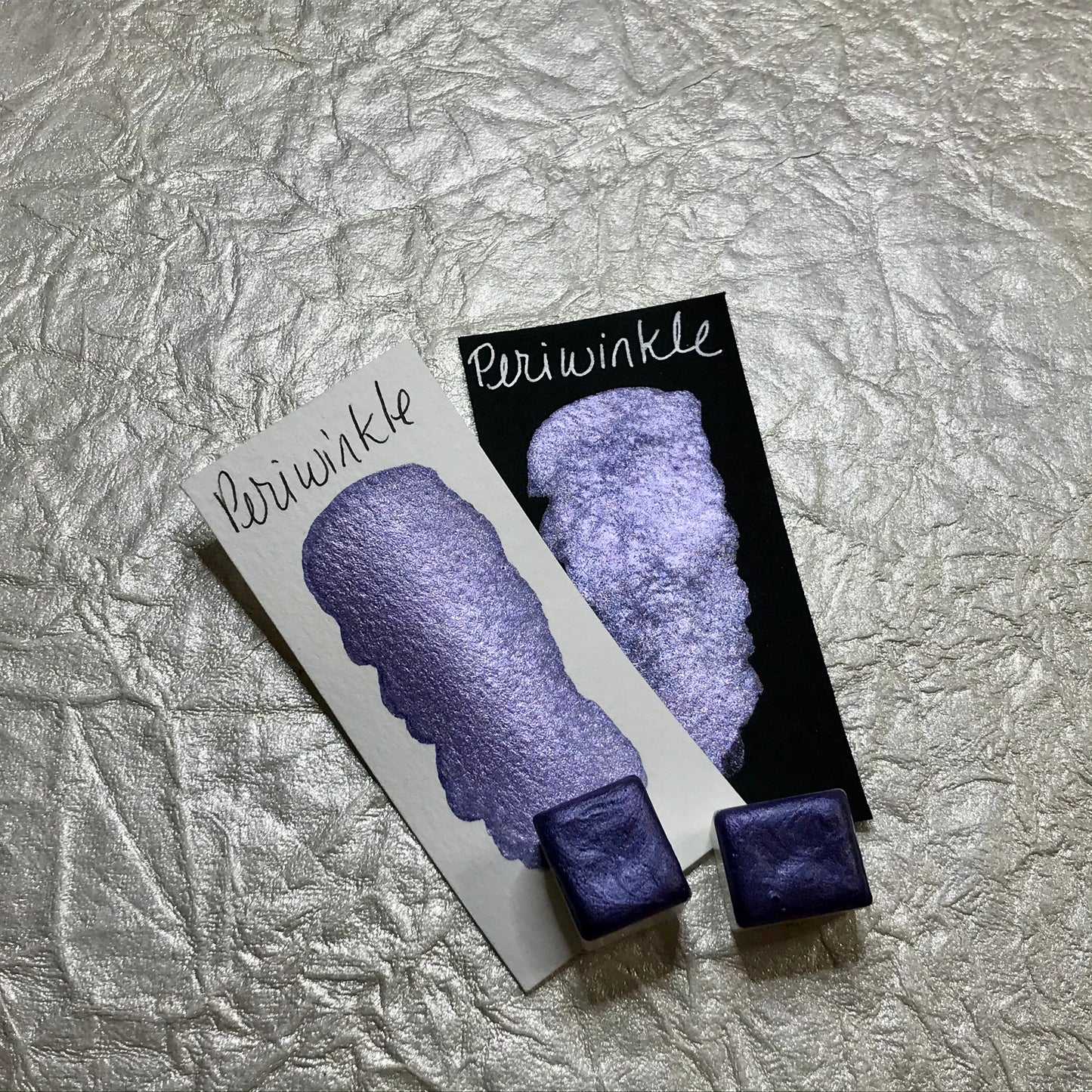 Periwinkle-Handmade Shimmer watercolor paint-half pan
