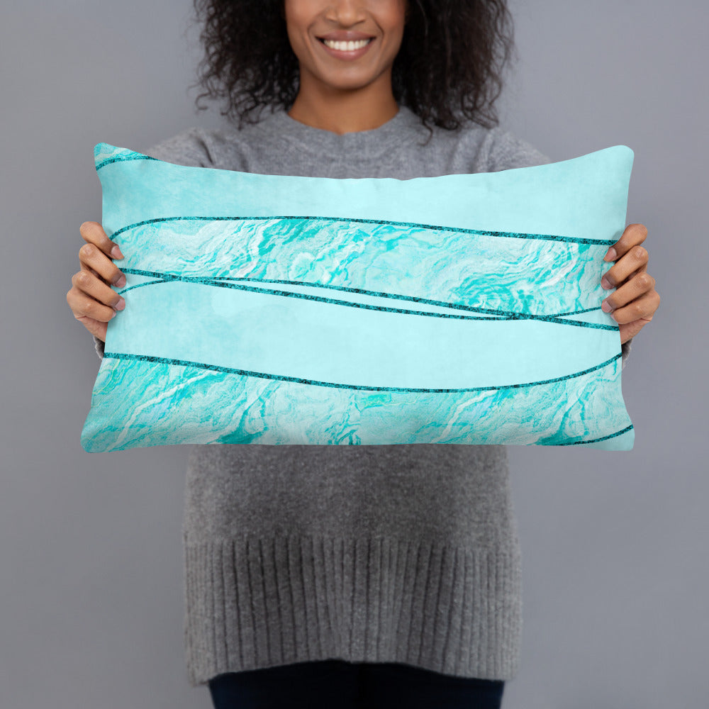 Basic Pillow-Teal Wave