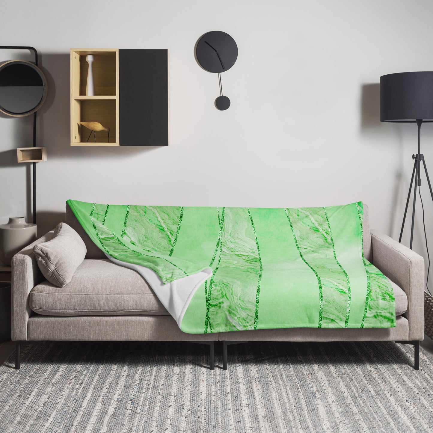 Throw Blanket-Lime Wave