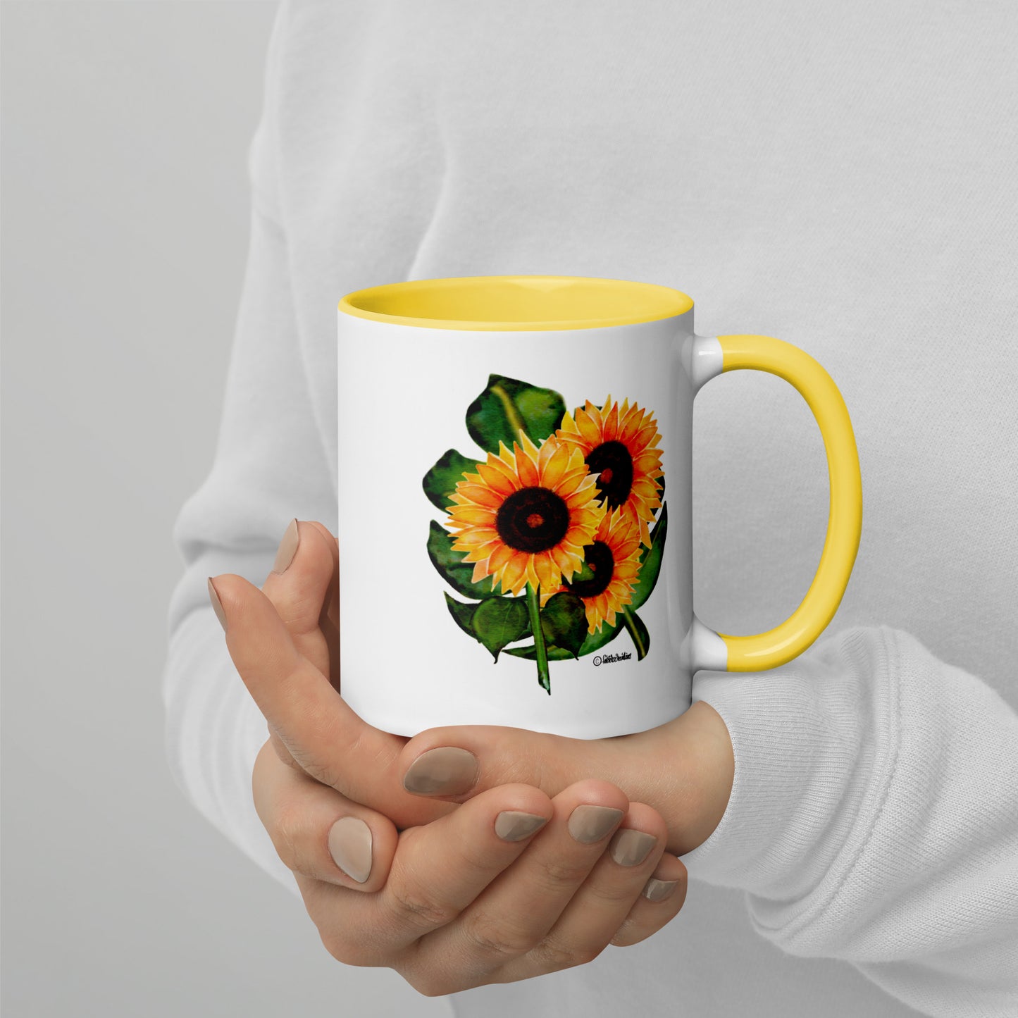 Mug with Color Inside-Sunflowers
