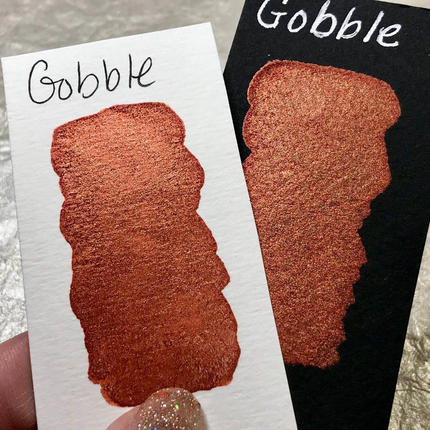 Gobble handmade shimmer watercolor paint swatch