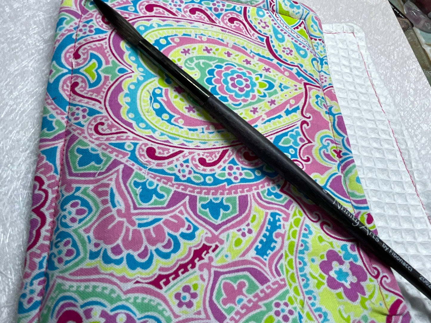Pink Paisley-watercolor brush cloth -5x7 inch,reusable towel