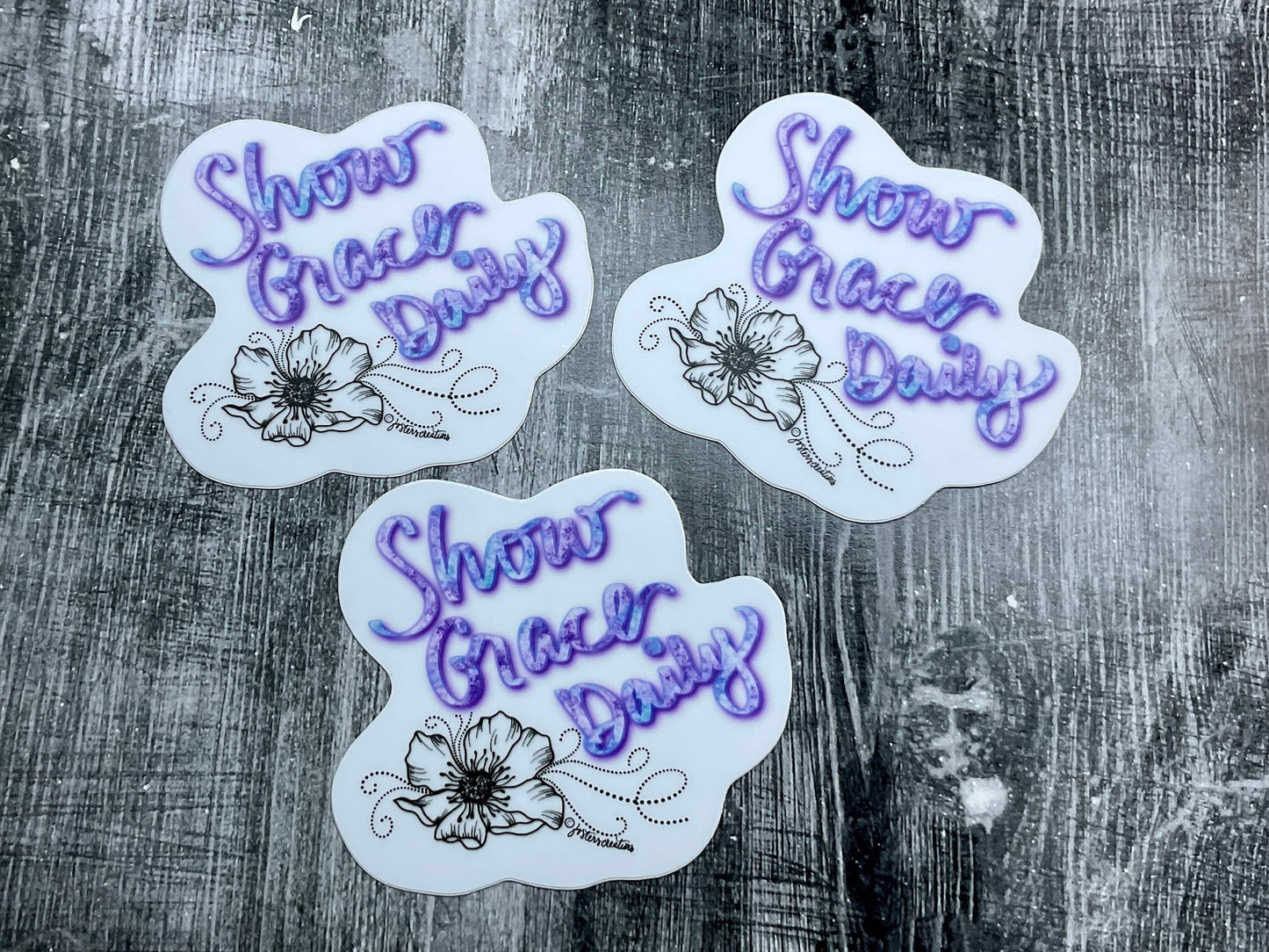 Vinyl Sticker-Matte, Decal,Show Grace Daily modern floral