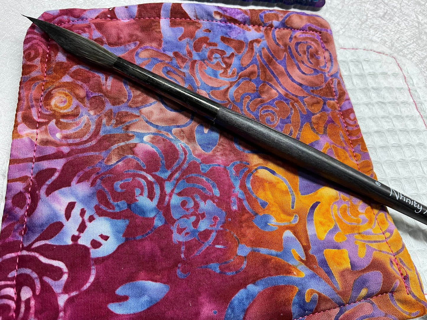 Rose Batik-watercolor brush cloth -4.5x4.5 inch,reusable towel